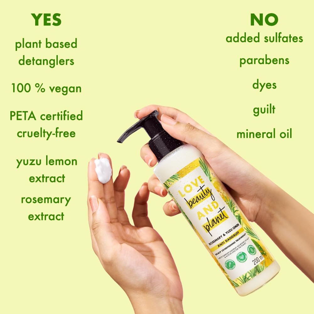 Love Beauty and Planet Rosemary & Yuzu Lemon Scalp Conditioning Treatment, Nourishing Scalp Care for a Refreshed and Healthy-Looking Scalp, 200ml thumbnail