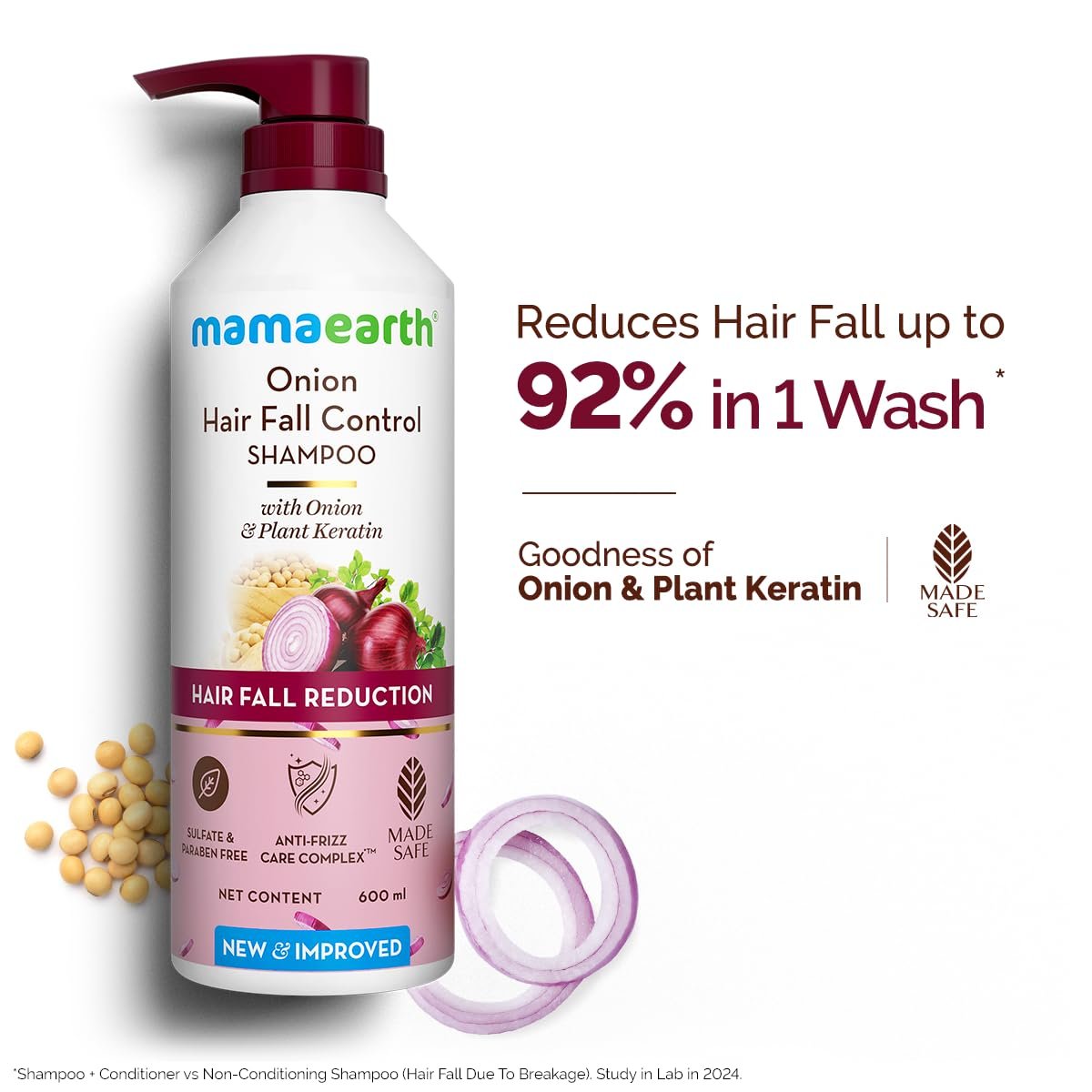 Mamaearth Onion Shampoo for Hair Growth and Hair Fall Control 600ml thumbnail