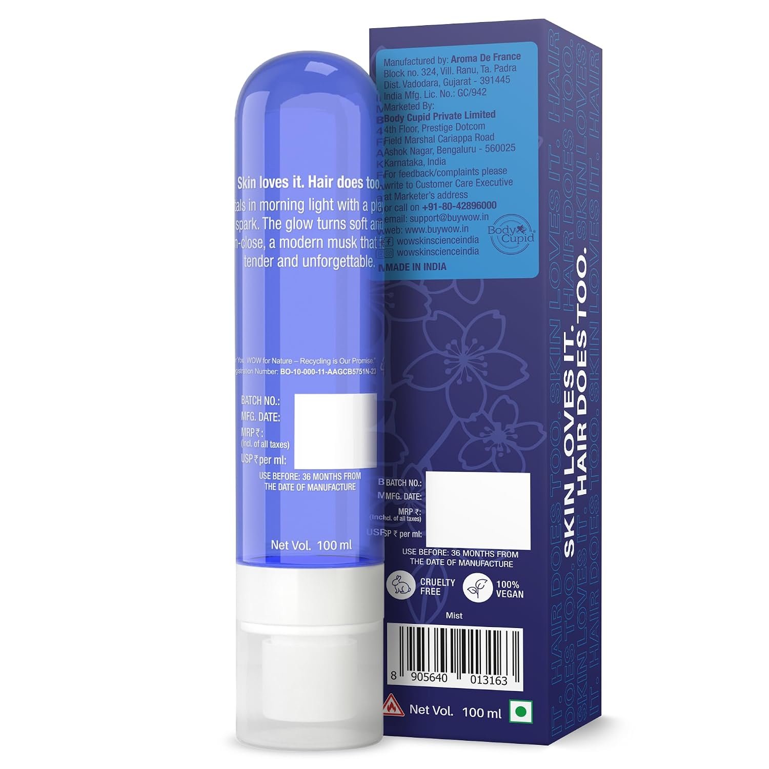 WOW Skin Science Blossom Haze Unisex Body & Hair Perfume Mist | Skin-Close Floral Musk Fragrance with Niacinamide | Lightweight, Long-Lasting Mist for Men & Women | 100ML thumbnail