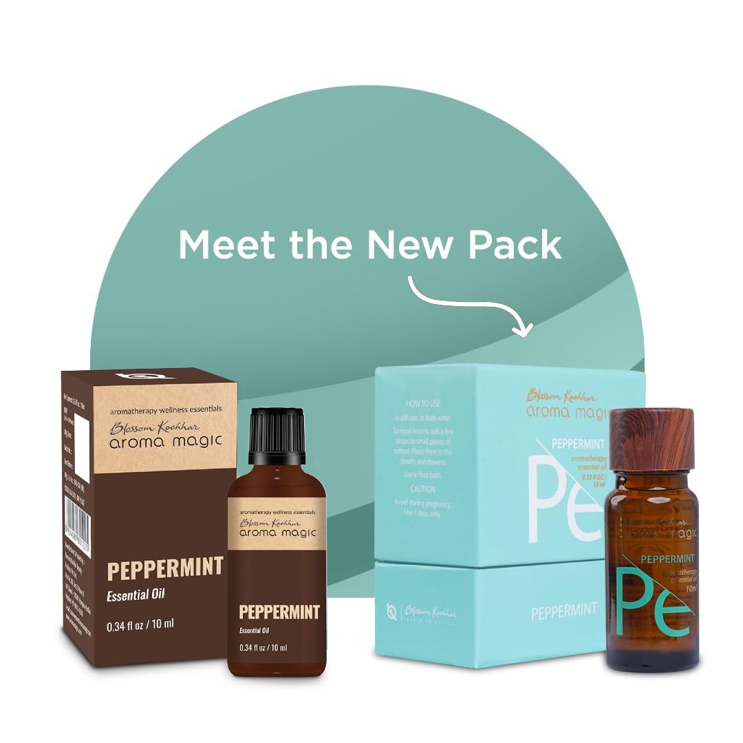 Aroma Magic Peppermint Essential Oil – Mentha Piperita for Headache, Nausea, Ant Repellent & Skin Soother – 10ml thumbnail