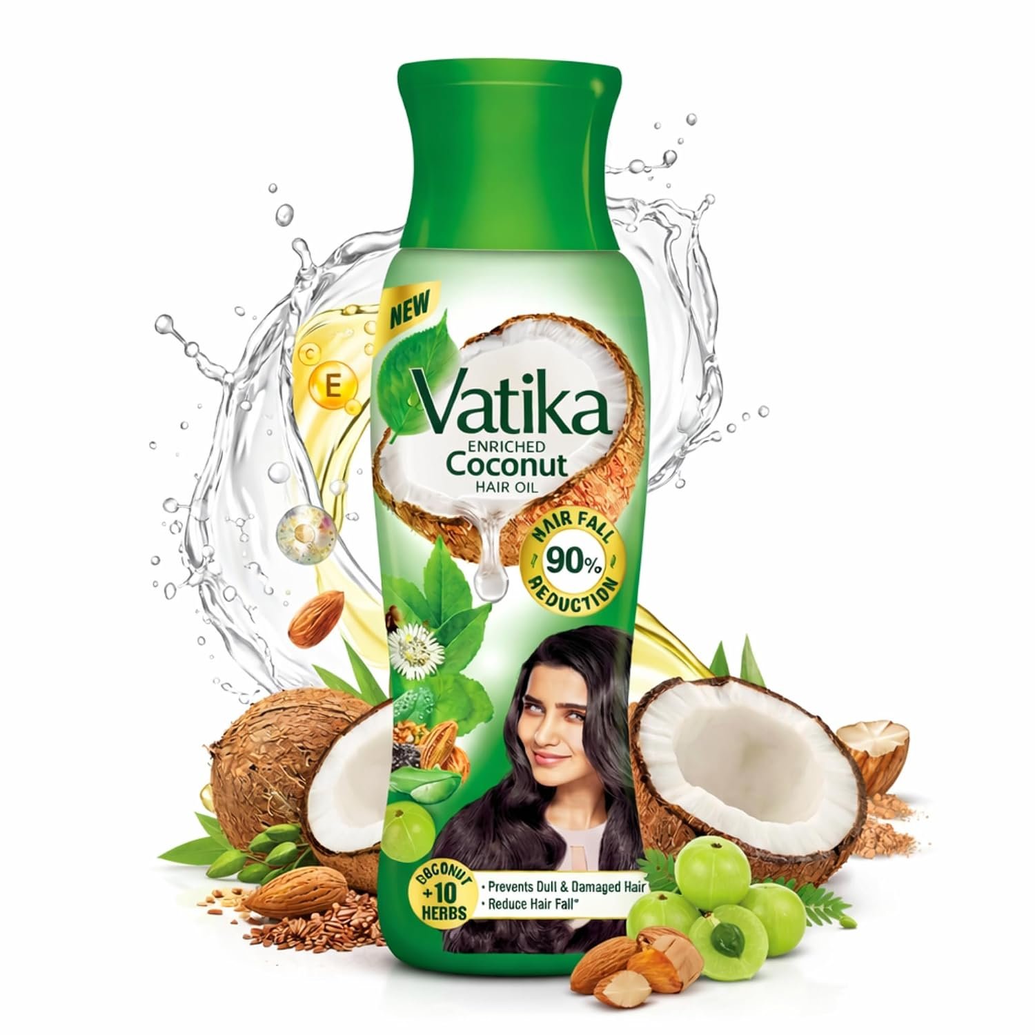 Dabur Vatika Enriched Coconut Hair Oil - 275 ml | For Strong, Thick & Shiny Hair | Controls Dandruff | Prevents Dull & Damage | Good for Scalp Health | Enriched with 10 Herbs thumbnail