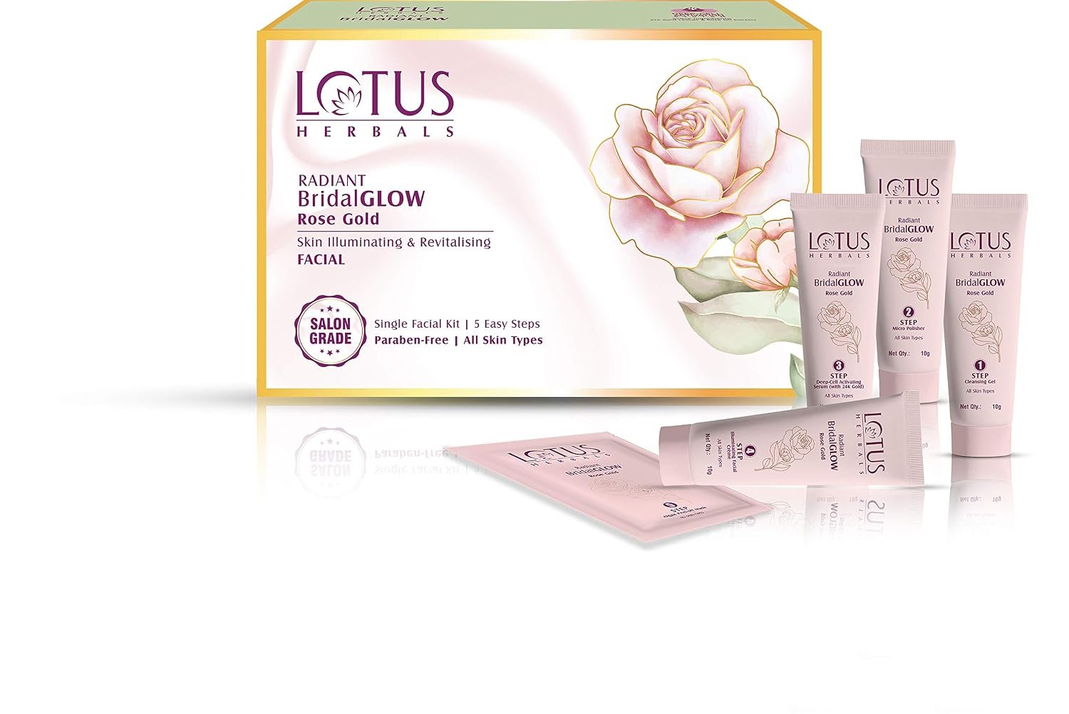 Lotus Herbals Radiant BridalGLOW Rose Gold Skin Illuminating Facial Kit 57g thumbnail