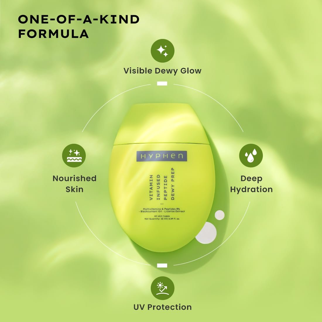 Hyphen Vitamin-Infused Peptide Dewy Prep 8% Multivitamins & Peptides Serum | Instant Dewy Glow & Hydration, UV Protection & Strengthens Skin Barrier | Lightweight, Non Greasy, Fragrance Free thumbnail