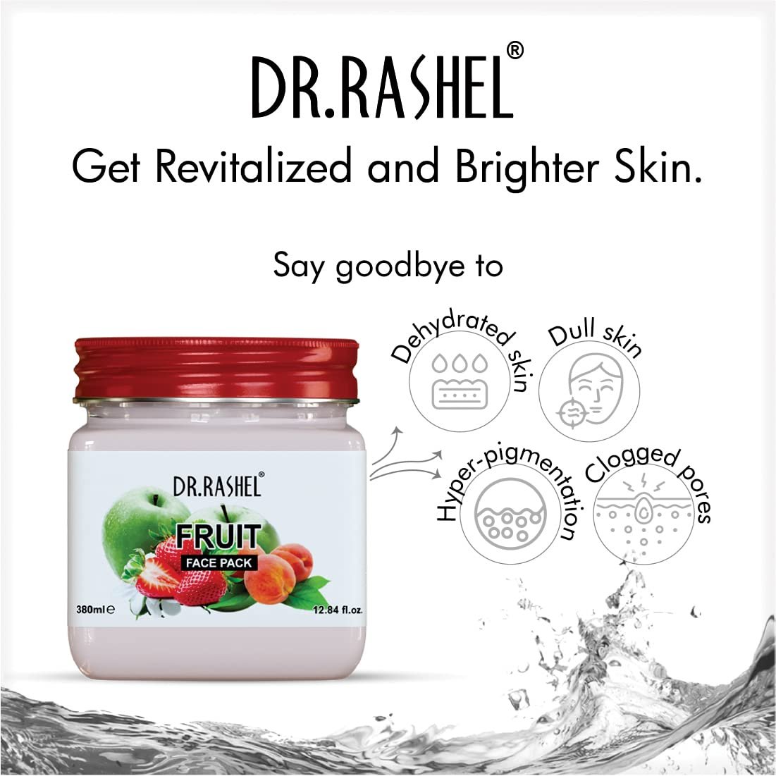 DR.RASHEL Fruit Face Pack for Glowing Skin, Oil Control, Acne, Pimples, Detan, Blemishes, Pigmentation & Brightening, Face Cleansing for Face & Body (380 Ml) thumbnail