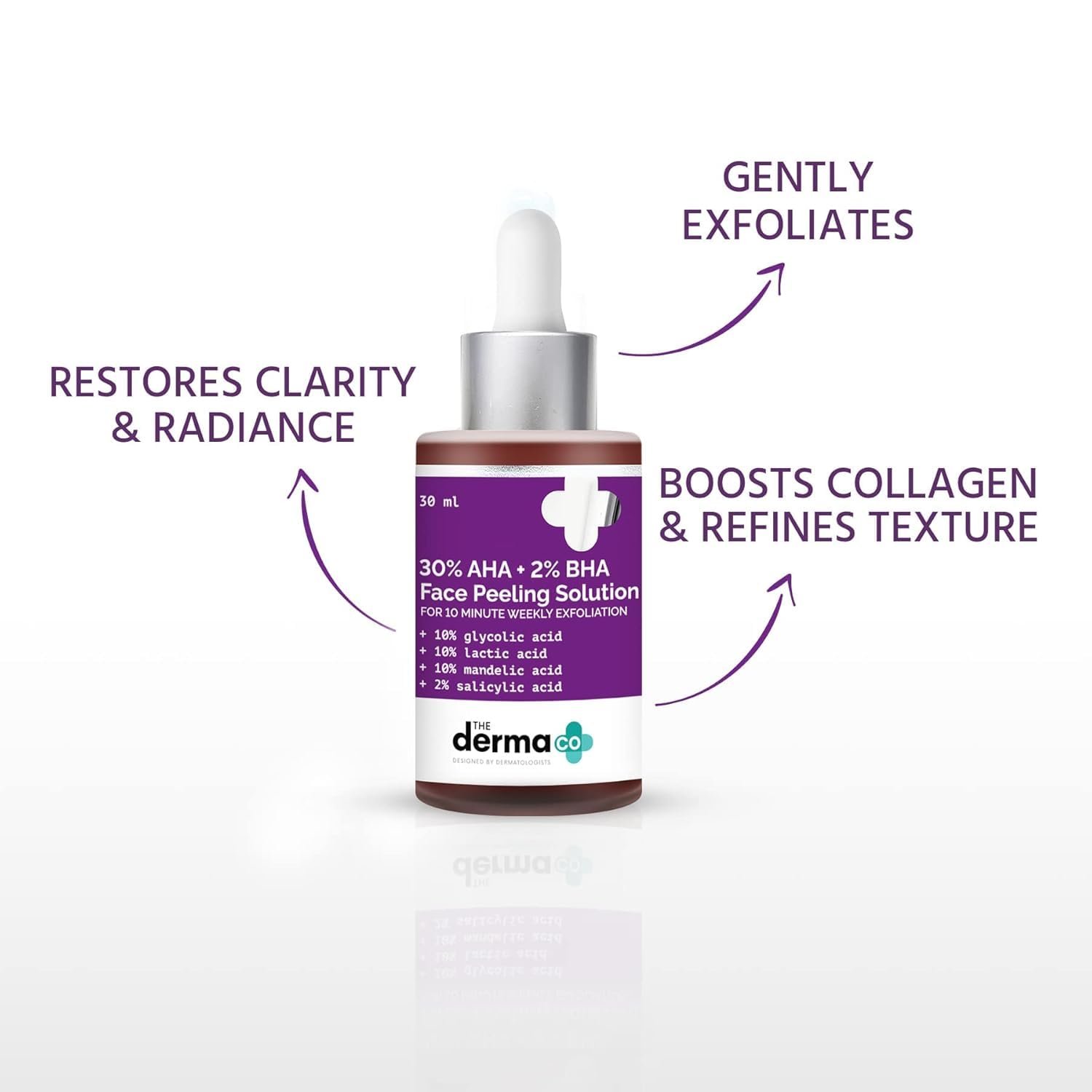 The Derma Co 30% AHA + 2% BHA Peeling Solution | Repairing & Exfoliating | Makes Skin Glow | Cleanses Pores | 30 ml thumbnail