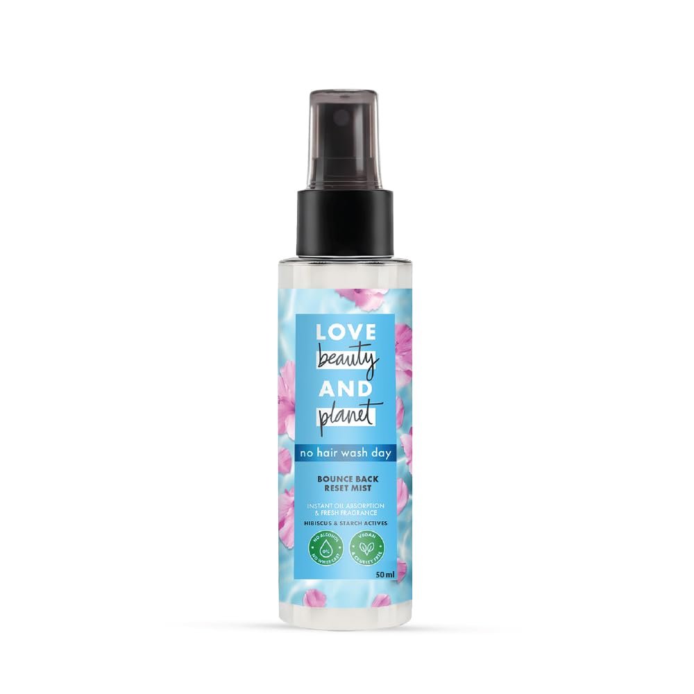 Love Beauty & Planet Bounce Back Reset Mist | Alcohol-Free Dry Shampoo for Instant Hair Refresh, Oil Control & Revived-Looking Hair