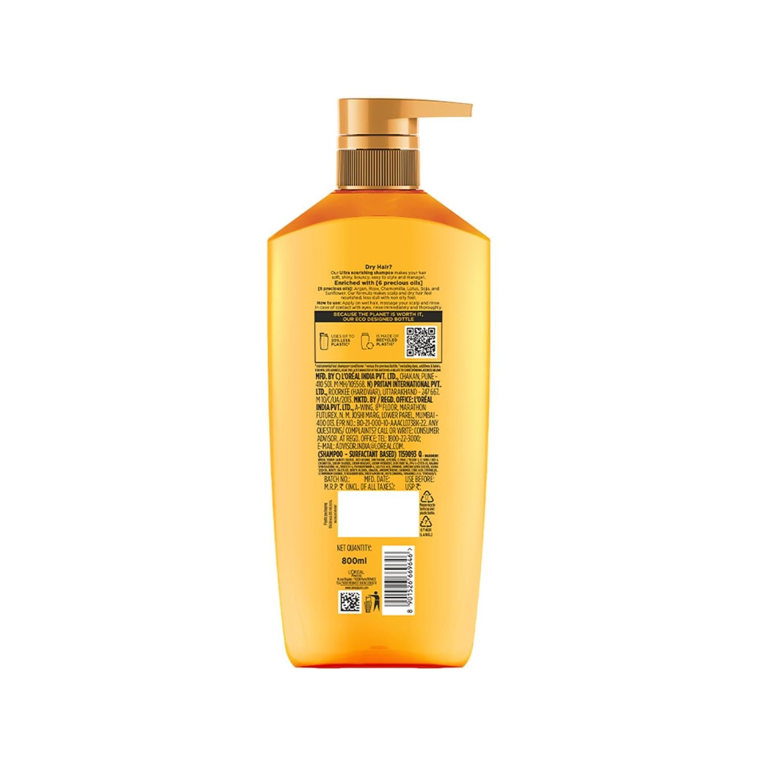 L'Oreal Paris Extraordinary Oil Nourishing Shampoo For Dry & Dull Hair, 800ml thumbnail