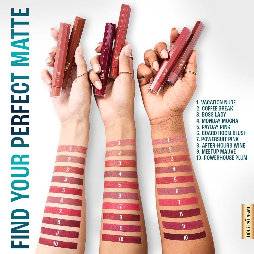 Lakme 9to5 Hya Matte Lip Liquid + Hyaluronic Acid AfterhoursWine 5.3ml thumbnail