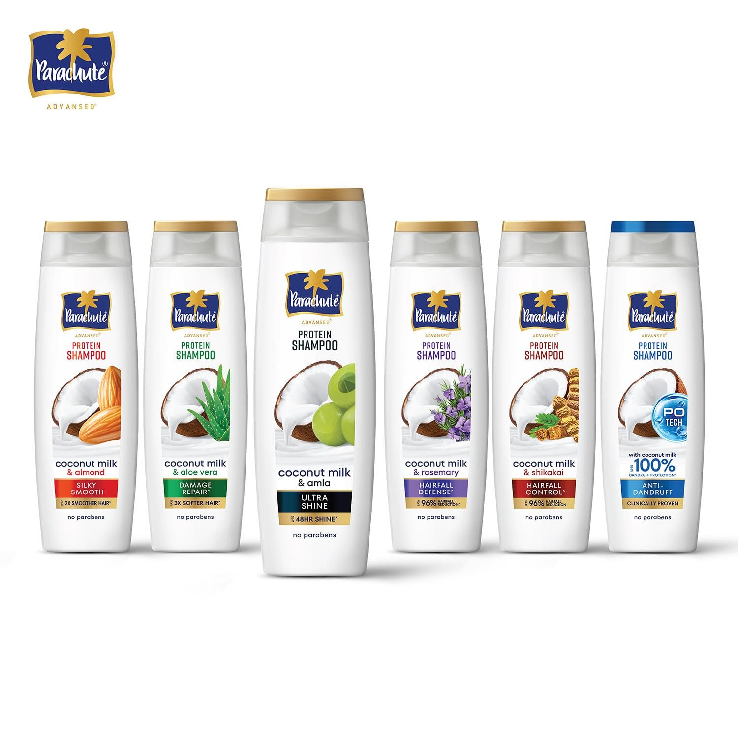 Parachute Advansed Protein Shampoo with Coconut Milk & Amla | Up to 48 hr Shine | Ultra Shine | Protein Lock Technology | Paraben free | For Men & Women | 170ml thumbnail