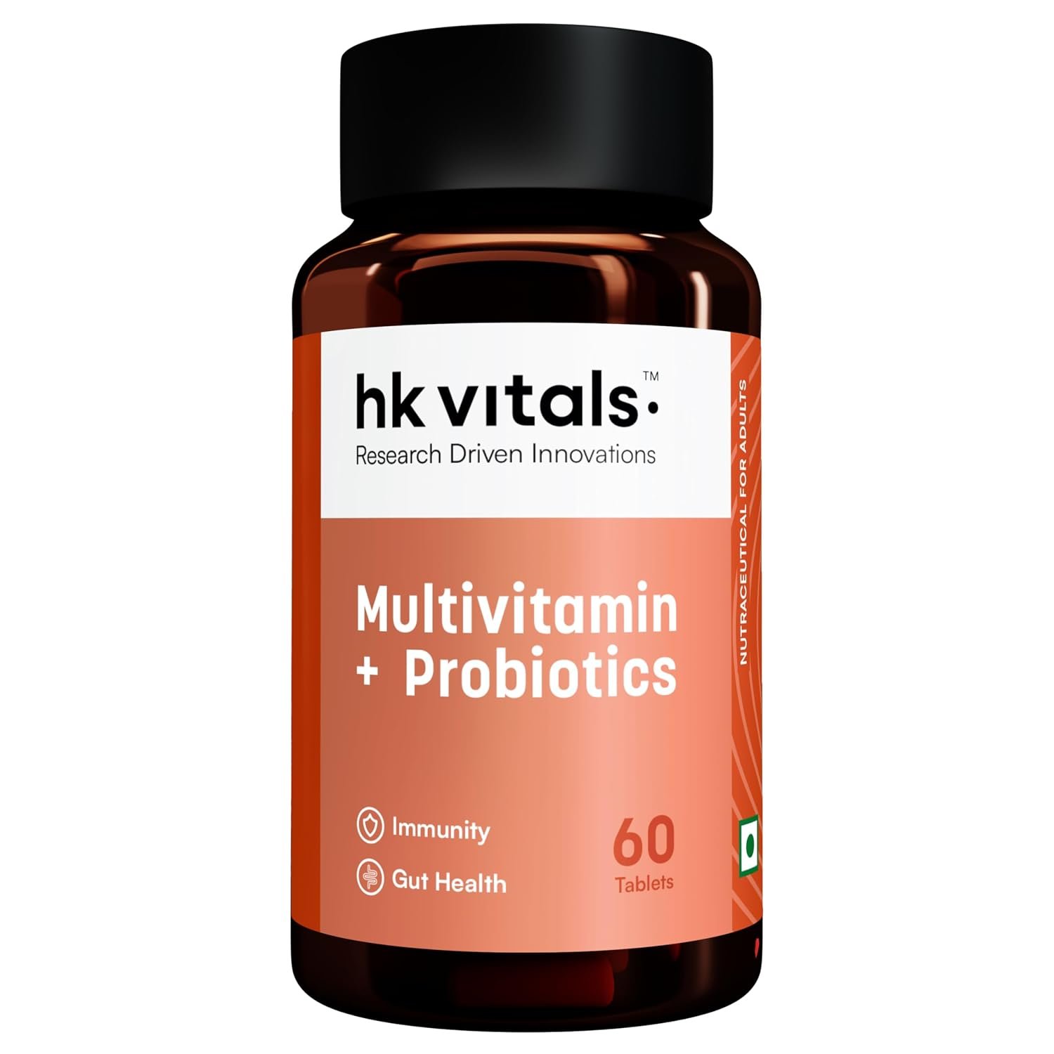 hk vitals Multivitamin with Probiotics, 60 Tablets With Vitamins C, B, D & Zinc | Supports Immunity & Gut Health