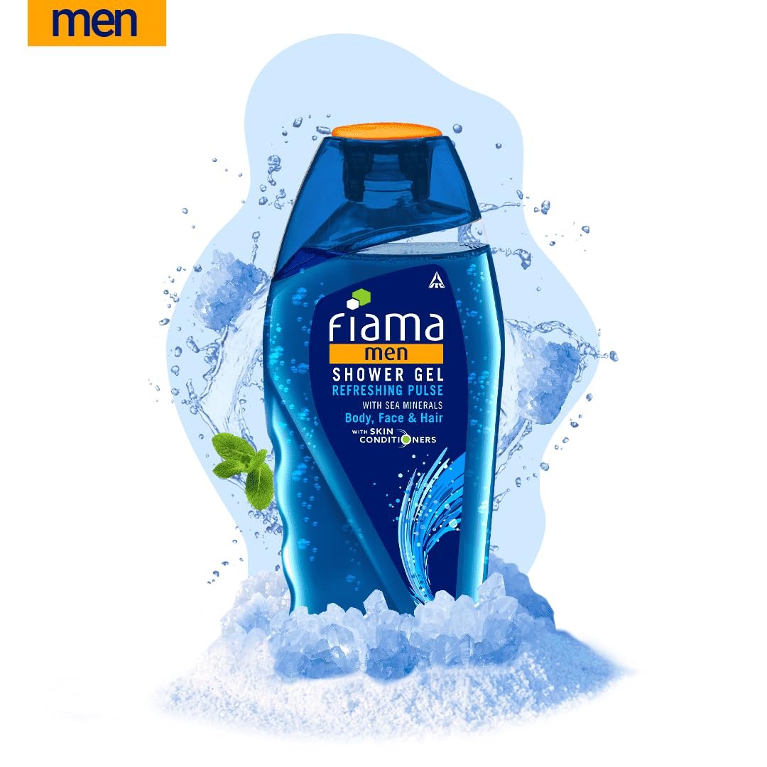 Fiama Men Refreshing Pulse Shower Gel, with skin conditioners & sea minerals for soft & refreshed skin, 250ml bottle thumbnail
