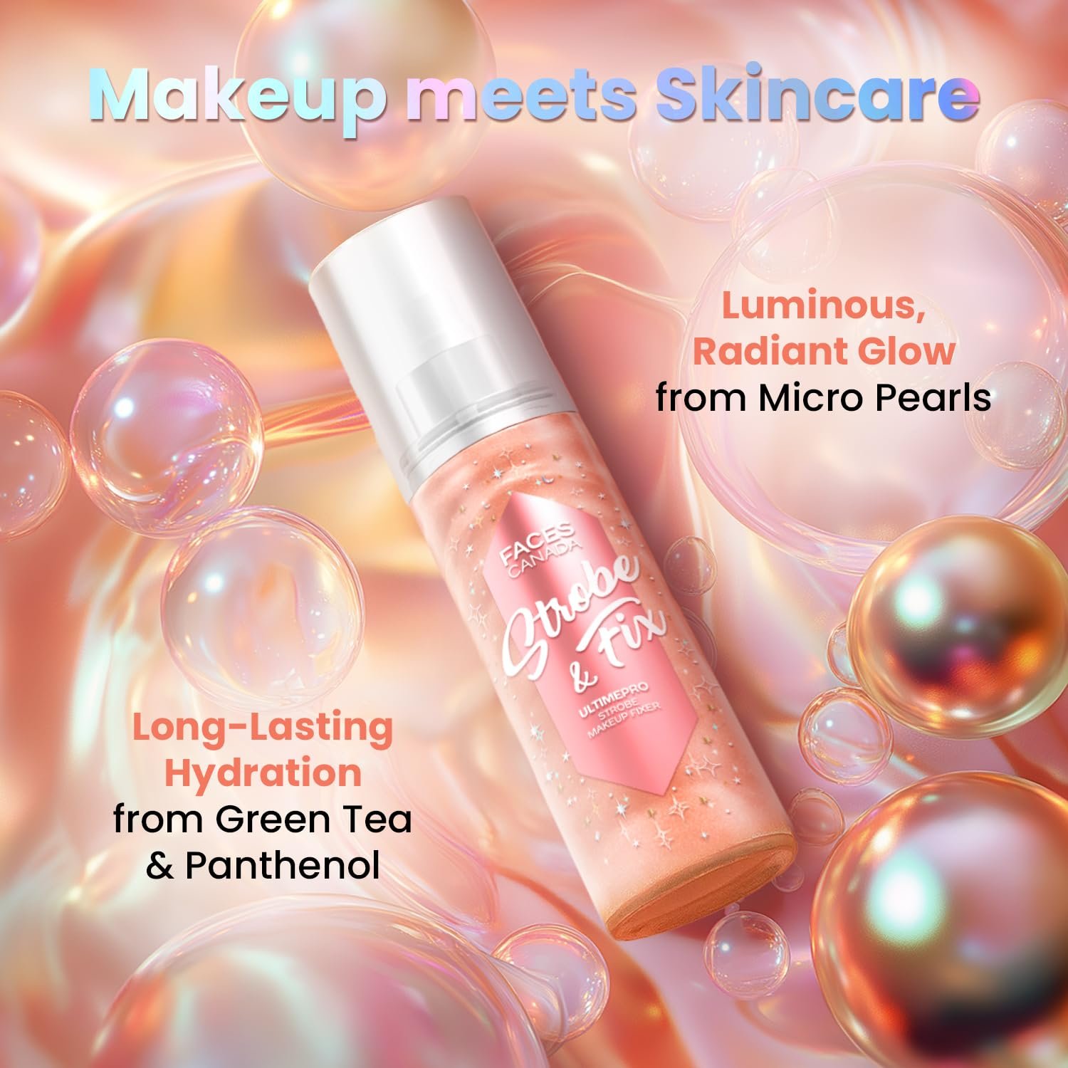 FACES CANADA Ultime Pro Strobe Makeup Fixer Mini - Rose Gold, 50 ml | Waterproof, Transferproof & Alcohol-Free thumbnail