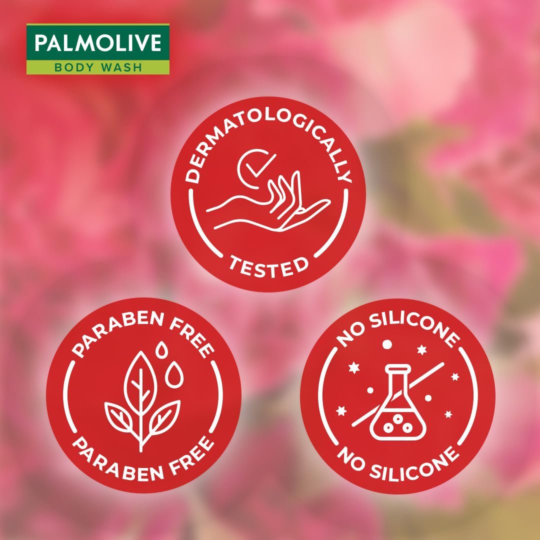 Palmolive Rose, Orange Essential Oil & Ginseng Aroma Sensual Body Wash | Soothing & Brightening | Glowing & Youthful skin | No paraben & silicones, pH balanced, Body Wash 750ml thumbnail