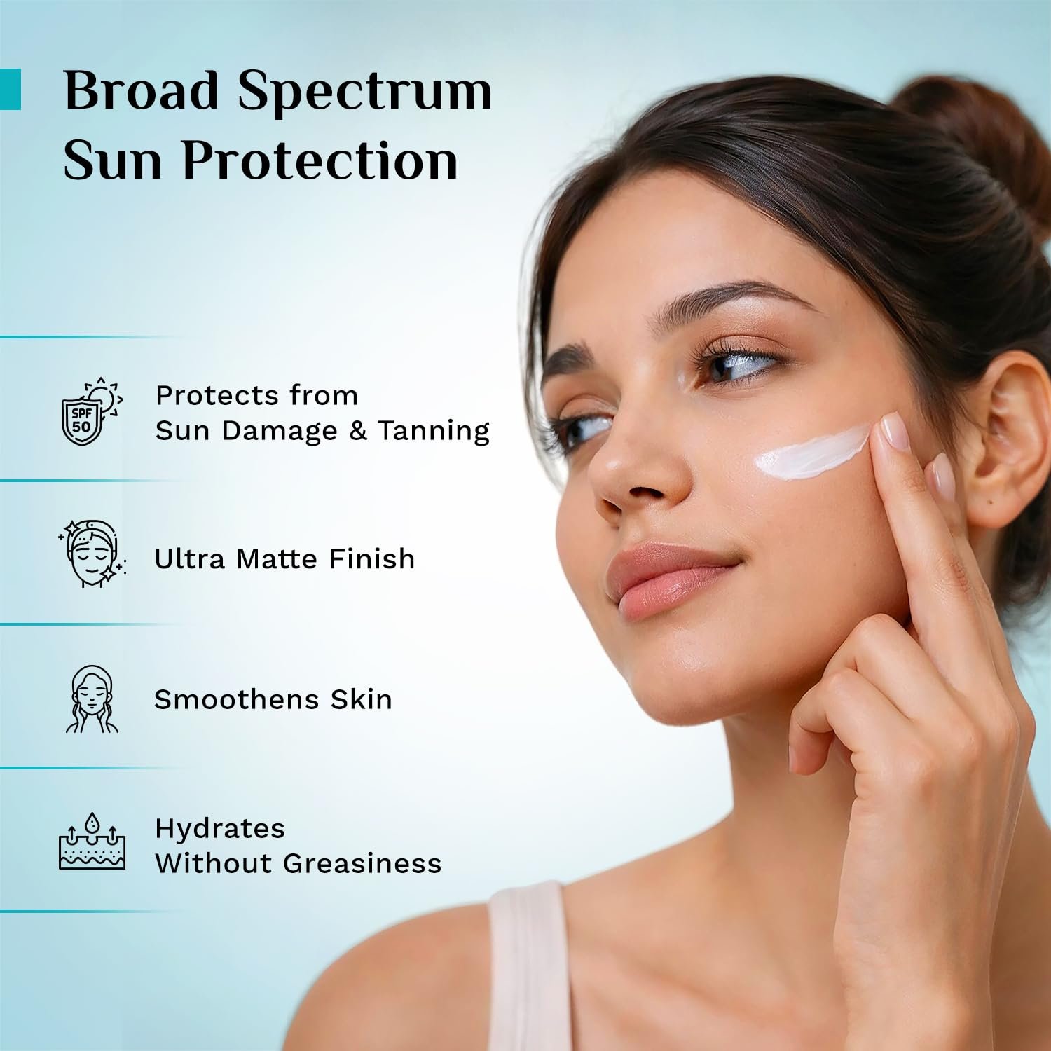 Pilgrim Squalane ULTRA MATTE SUNSCREEN SPF 50 PA+++ for women & men with Omega Ceramides & Vitamin E | Broad spectrum, Non-greasy, No white cast | All skin types | 50 gm thumbnail