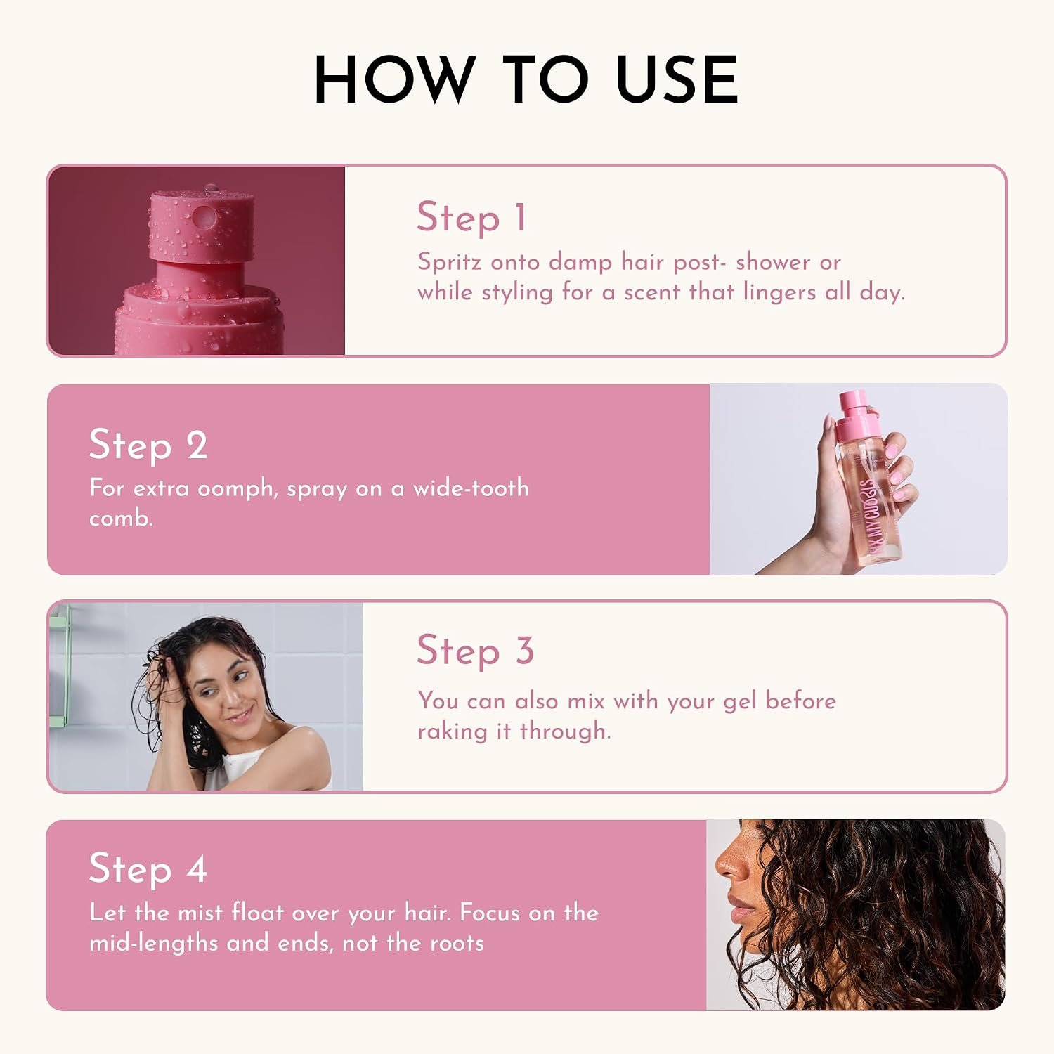 Fix My Curls Hair Mist Fragrance | Floral Bouquet Scent | Notes of Floral, Sweet, Rose, Vanilla |Alcohol Free & Unisex | 100ml thumbnail