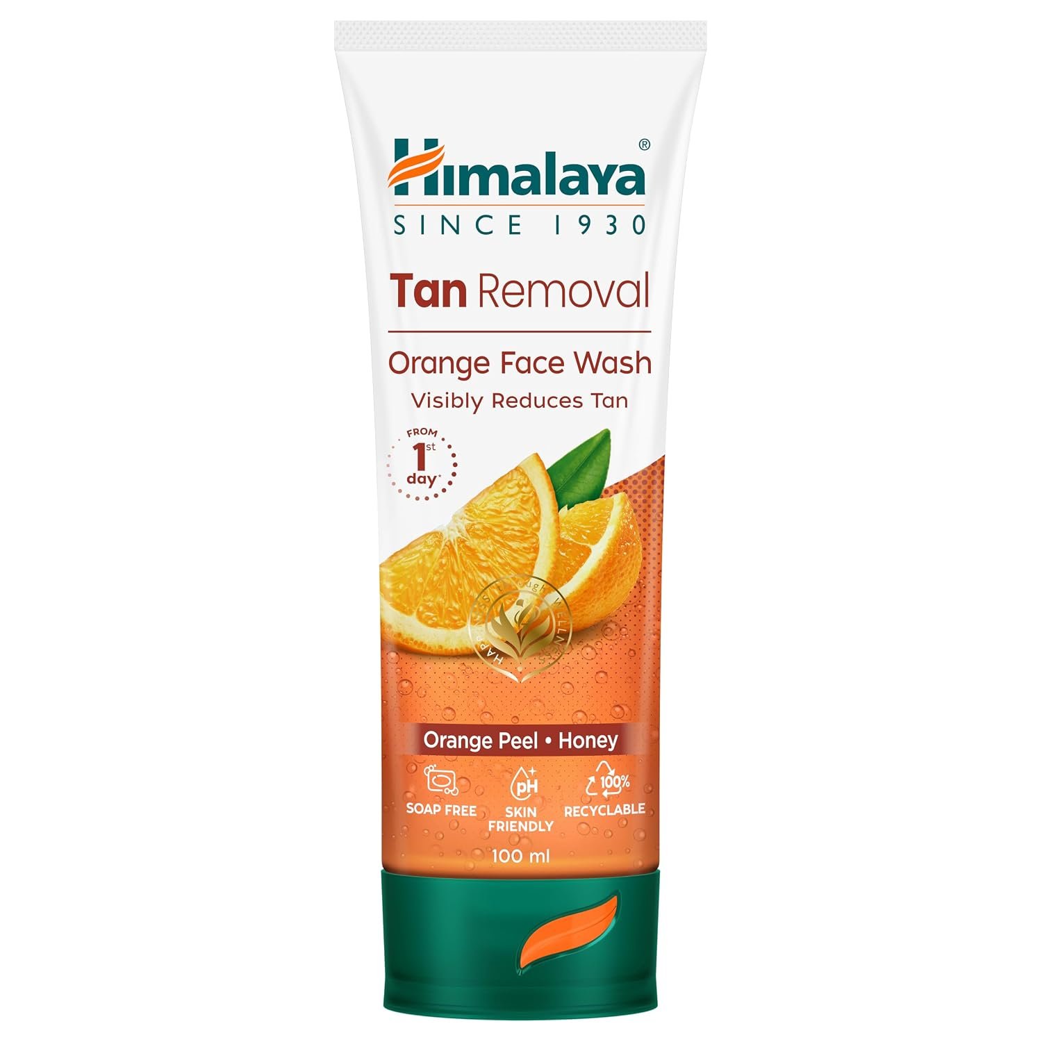 Himalaya Tan Removal Orange Face Wash | Deeply Cleanses & Reduces Tan | with Orange Peel, Papain & Honey | For Men & Women | 100ml