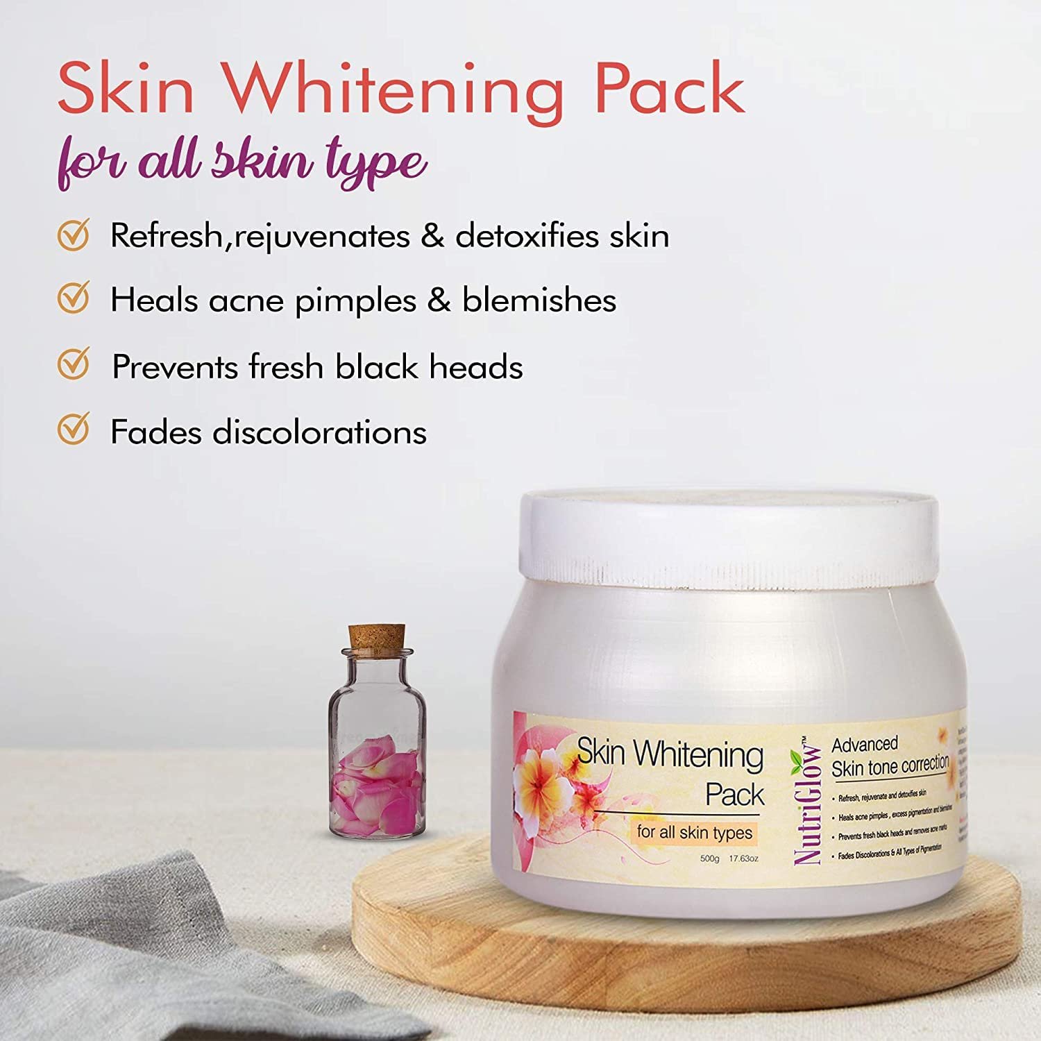 NutriGlow Pore Cleansing Face Pack for Blackheads & Tan Reduction 500g thumbnail