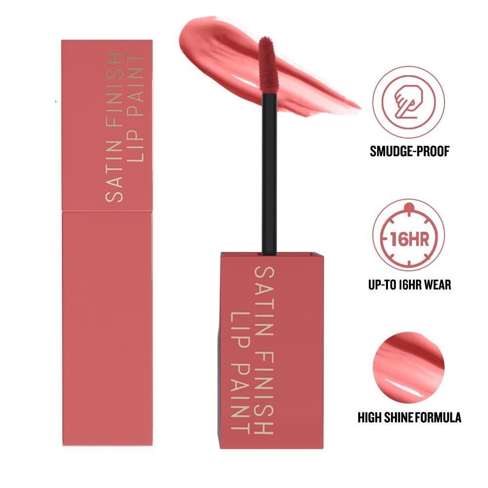 Daily Life Forever52 Satin Finish Lip Paint | Long-Lasting 16-Hour Wear | Moisturizing, Lightweight | Glossy, Smooth & Plump Lips (Rosewood Rush 08, Nude 4g) thumbnail