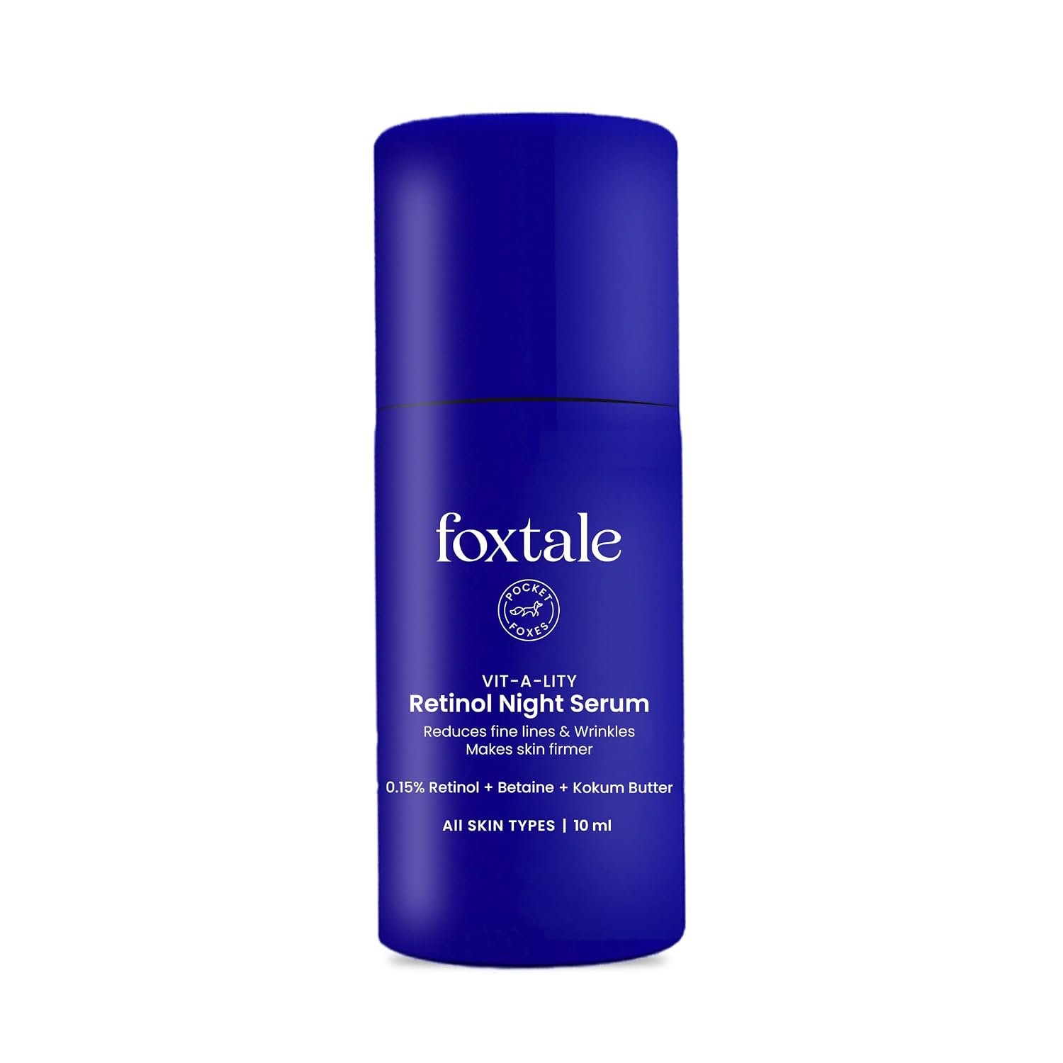 Foxtale 0.15% Beginner Friendly Retinol Night Serum | Anti-Aging Night Cream | Reduces Fine Lines and Wrinkles | No Purging | For Younger-looking Skin | Men & Women | All Skin Types - 10 ml