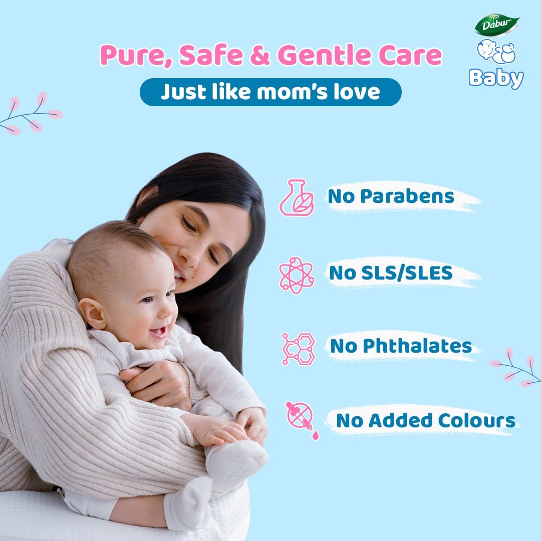 Dabur Baby Lotion: pH 5.5 Balanced for baby skin | Contains Aloe Vera, Licorice and Almonds | Hypoallergenic and Dermatologically Tested | No Paraben and Phthalates -200ml thumbnail