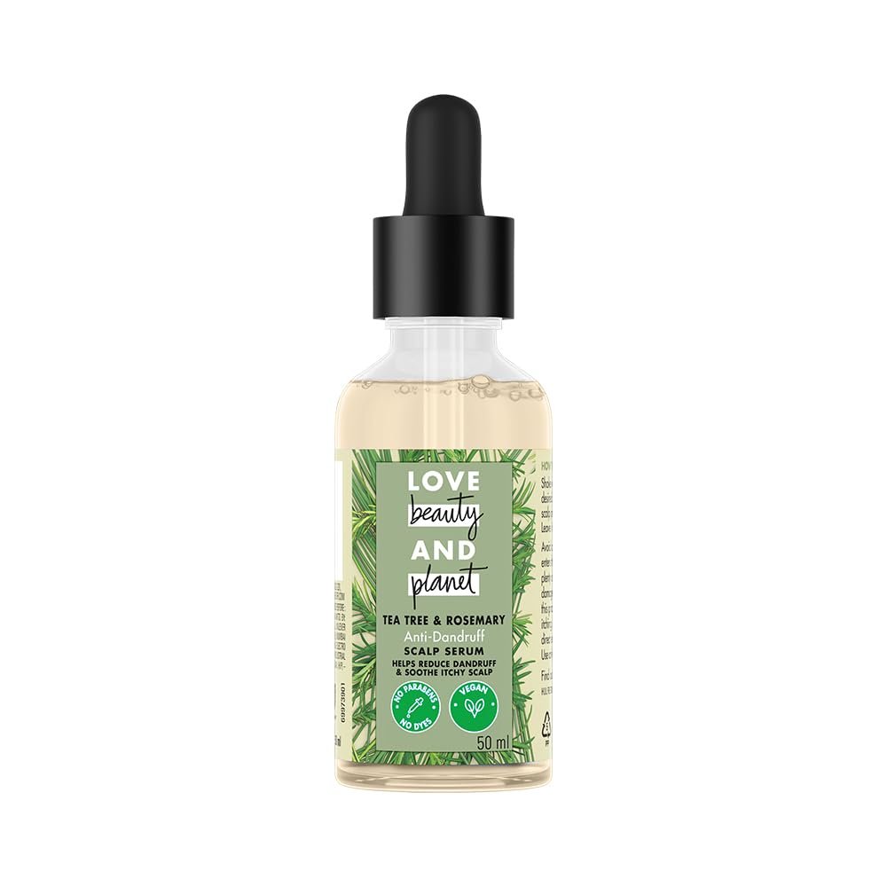 Love Beauty & Planet Anti-Dandruff Scalp Serum with Tea Tree & Rosemary Extracts 50ml | No Parabens, No Dyes
