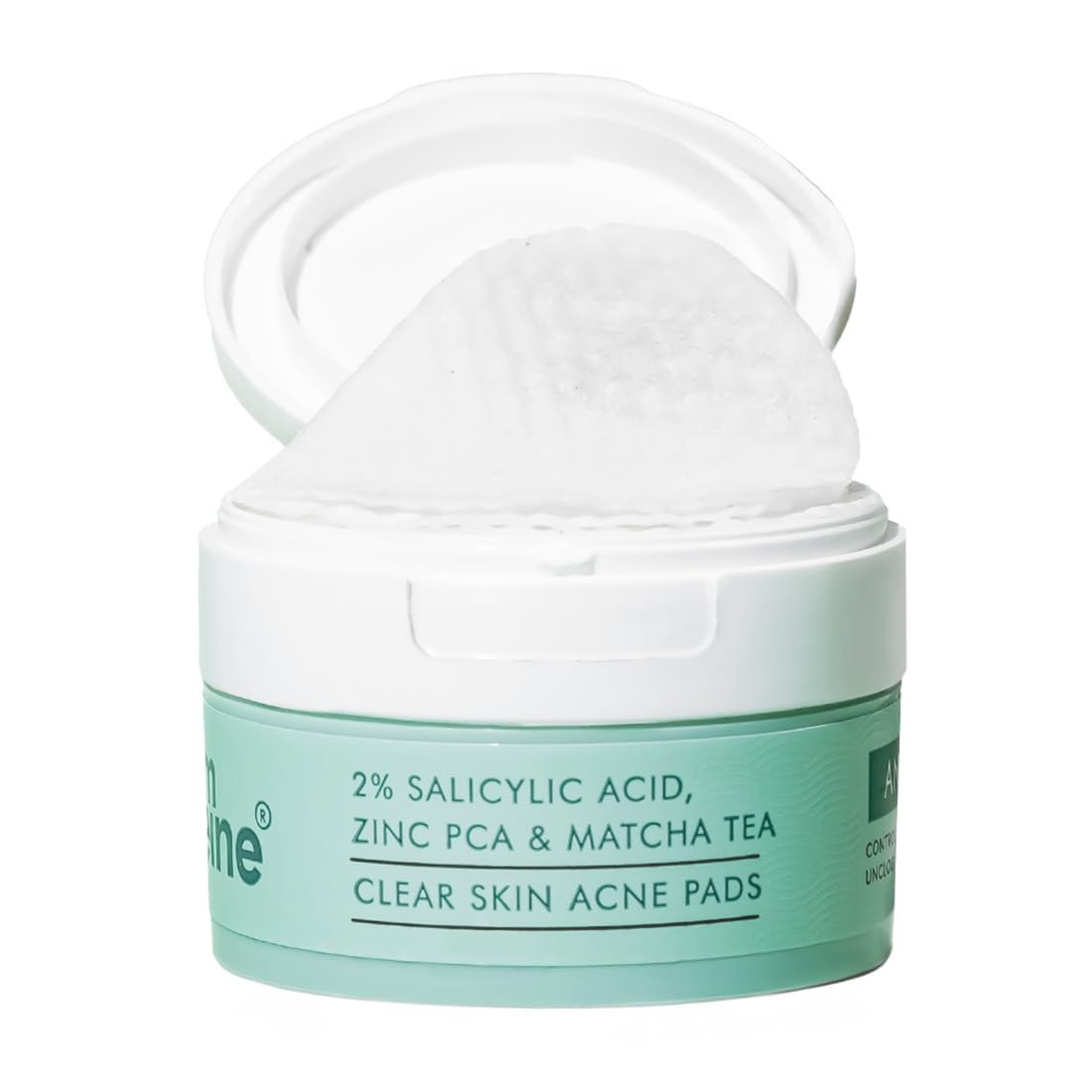 mCaffeine 2% Salicylic Acid Zinc PCA & Matcha Tea Clear Skin Acne Pads | Anti Acne Exfoliating Serum Toner Pads for Acne-Prone Skin | For both Women and Men - 40 N (x1) thumbnail