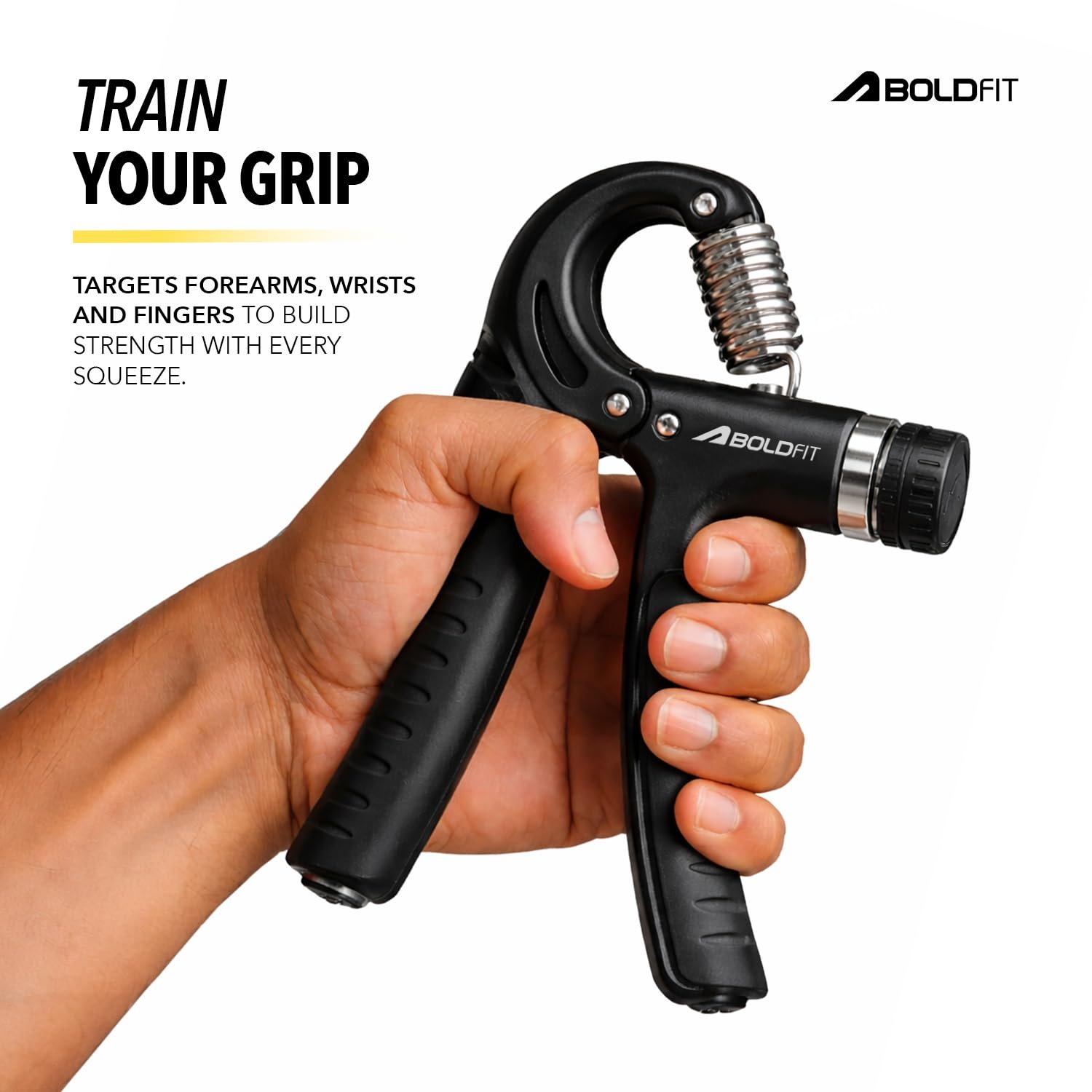 Boldfit Hand Gripper for Men & Women Hand Grip Strengthener for Forearm, Wrist & Finger Workout Fitness Equipment for Home & Gym Training thumbnail