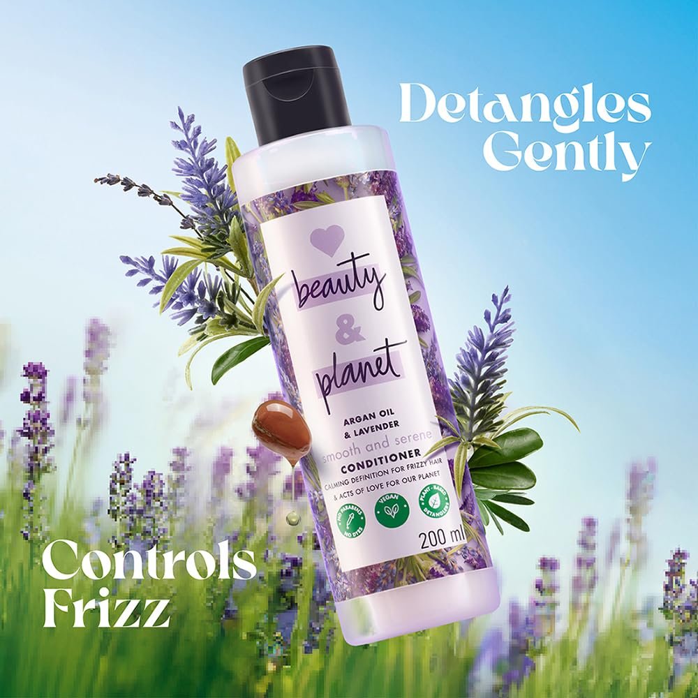 Love Beauty & Planet Argan Oil and Lavender Paraben Free Smooth and Serene Conditioner|No Parabens| No Dyes| 200ml thumbnail