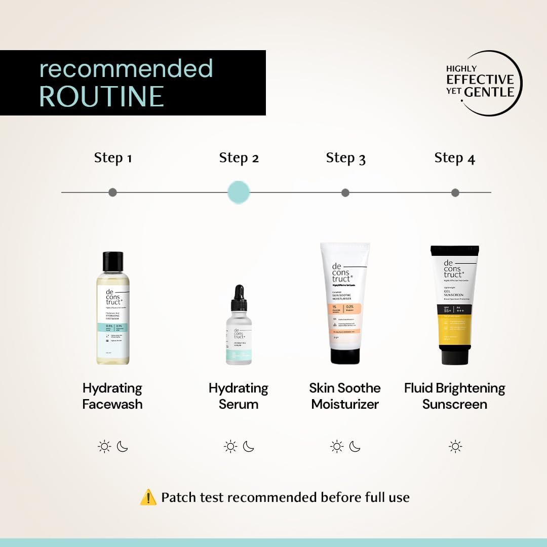 Deconstruct Hydrating Face Serum - 2% Hyaluronic Acid + 1% Niacinamide | Provides Intense Hydration | Face Serum For Oil-Free Moisturisation, Plump & Soft Skin | Beginner Friendly | 30ml thumbnail