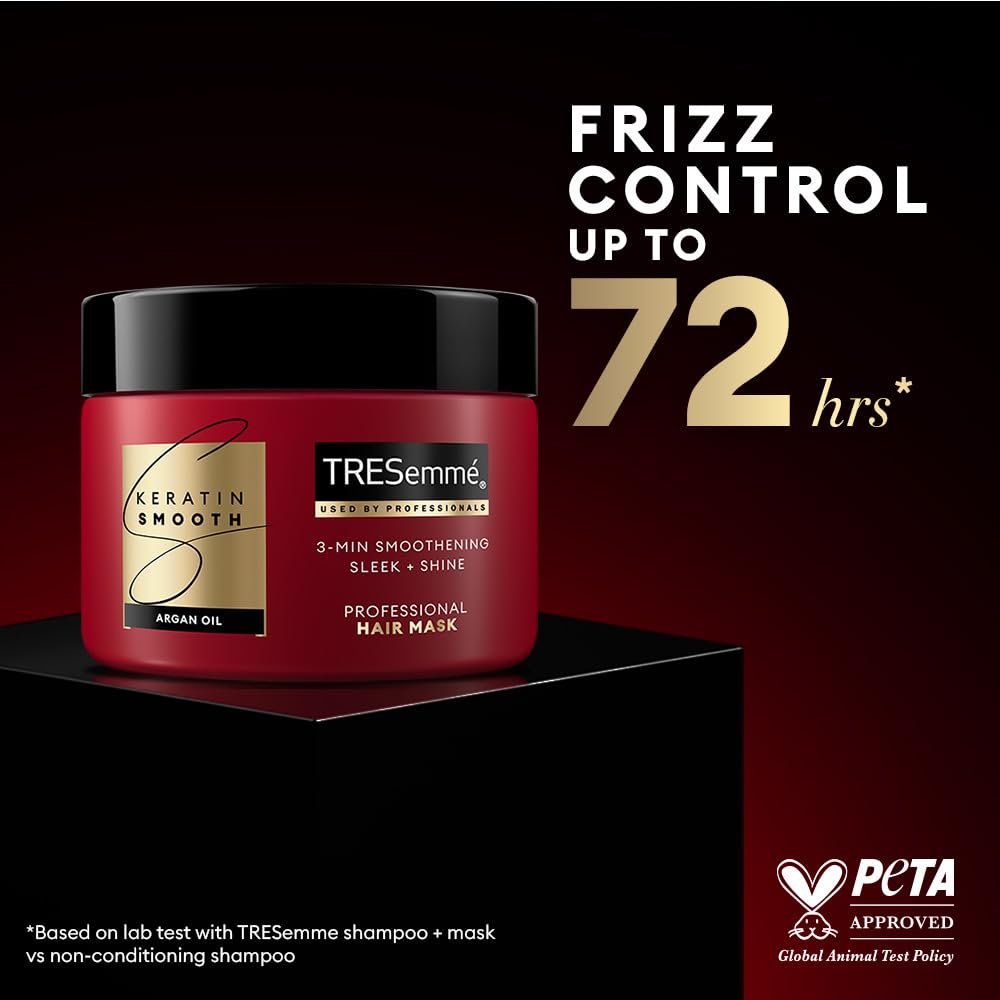 TRESemme Keratin Smooth Hair Mask 300ml | 3 Min Smoothening Treatment for 72H Frizz Control | Paraben Free Keratin Treatment for Dry Frizzy Hair thumbnail
