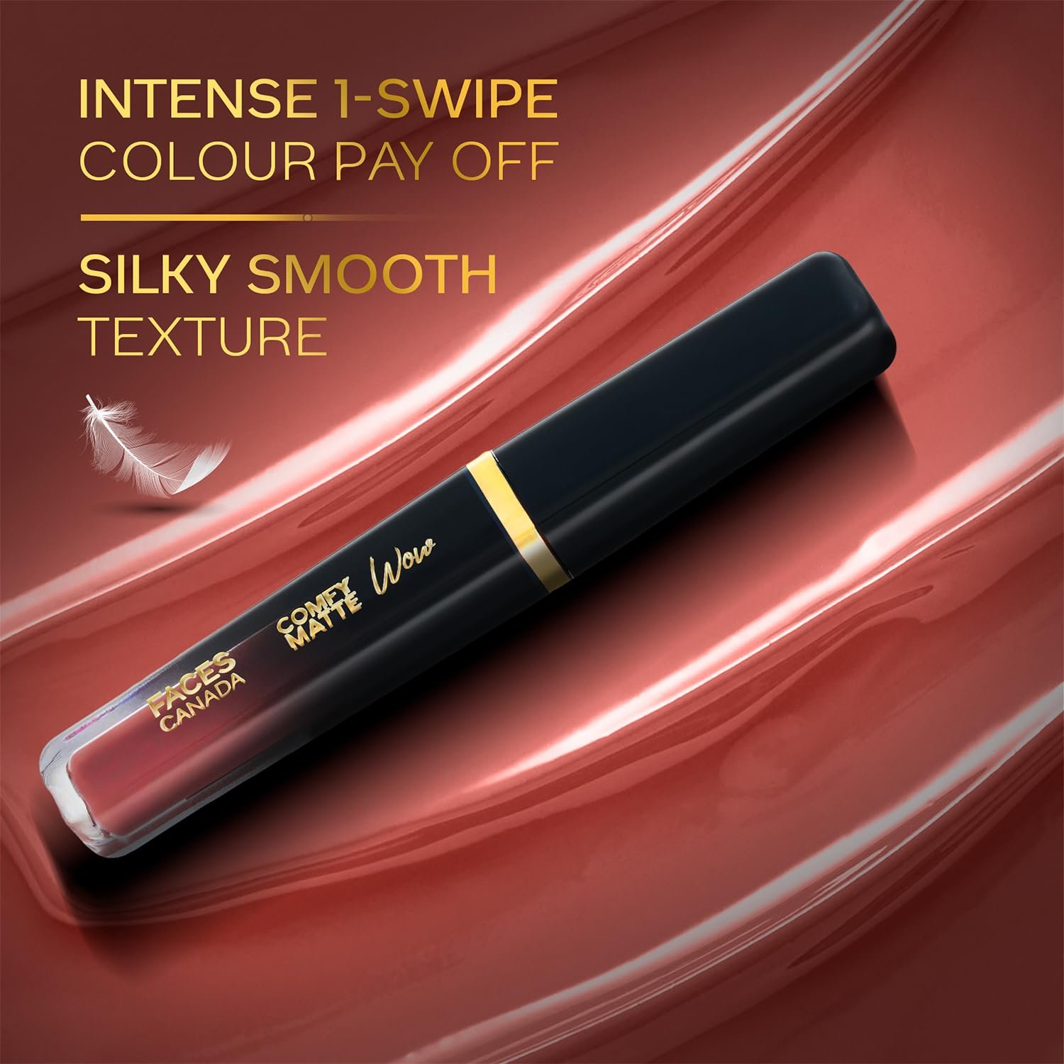 FACESCANADA Comfy Matte Wow Liquid Lipstick Nude Nectar 08 3.8ml | One Swipe Application | Highly Pigmented | Comfortable Wear | Glides Smoothly | Long Lasting | Transferproof thumbnail