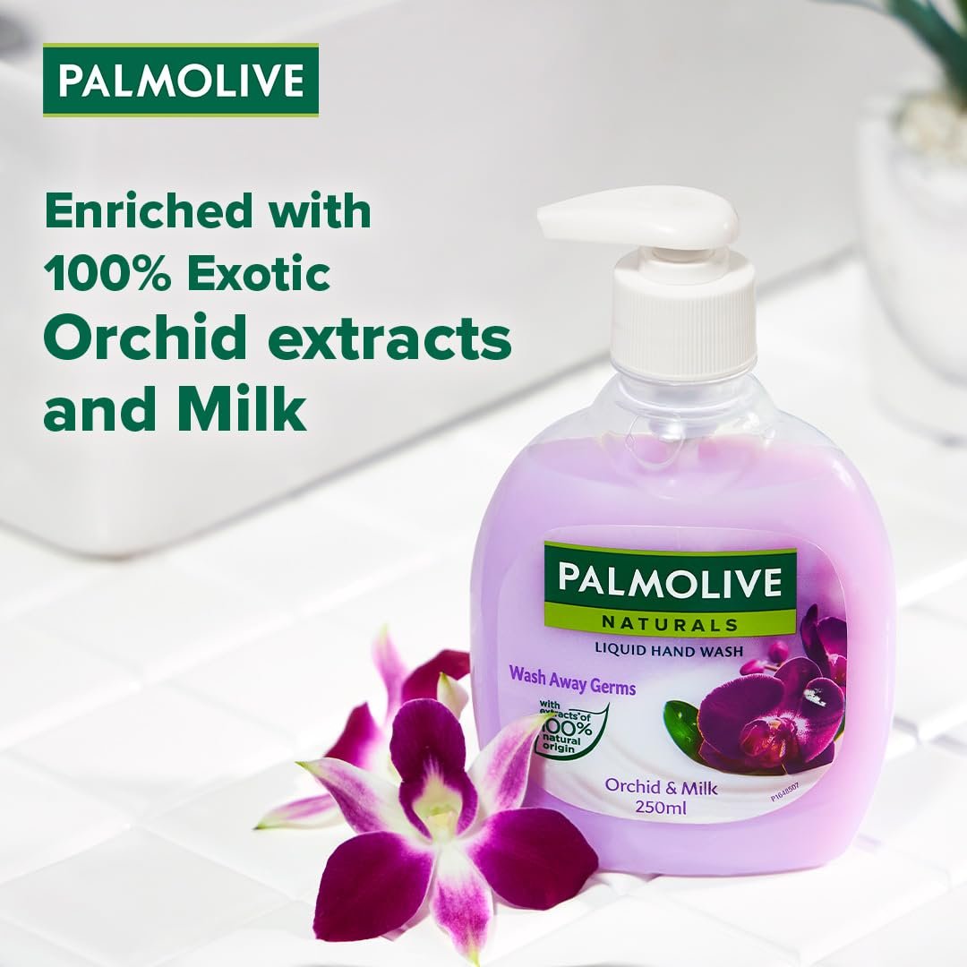 Palmolive Naturals Black Orchid & Milk Liquid Hand Wash, 250ml Dispenser Bottle, Wash Away Germs, Refreshing Fragrance, Multicolor, thumbnail