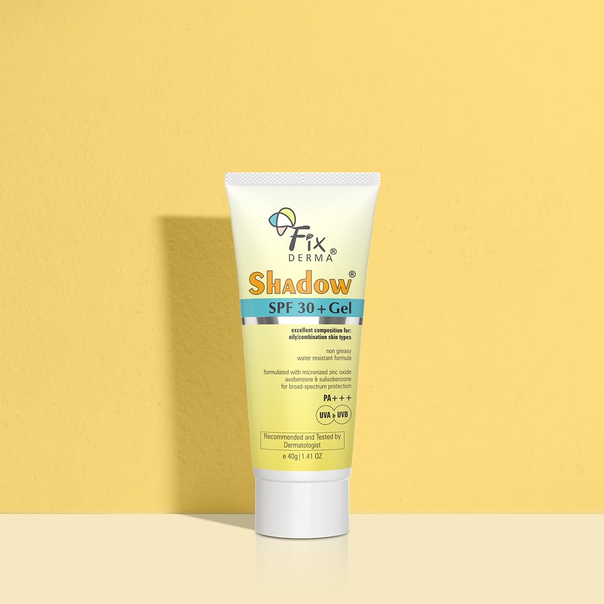 Fixderma Shadow Sunscreen SPF 30+ Pa+++ Gel For Oily Skin | Lightweight, Water Resistant, No White Cast | Broad Spectrum Sunscreen Gel For UVA & UVB Protection | Women & Men | 40gm thumbnail
