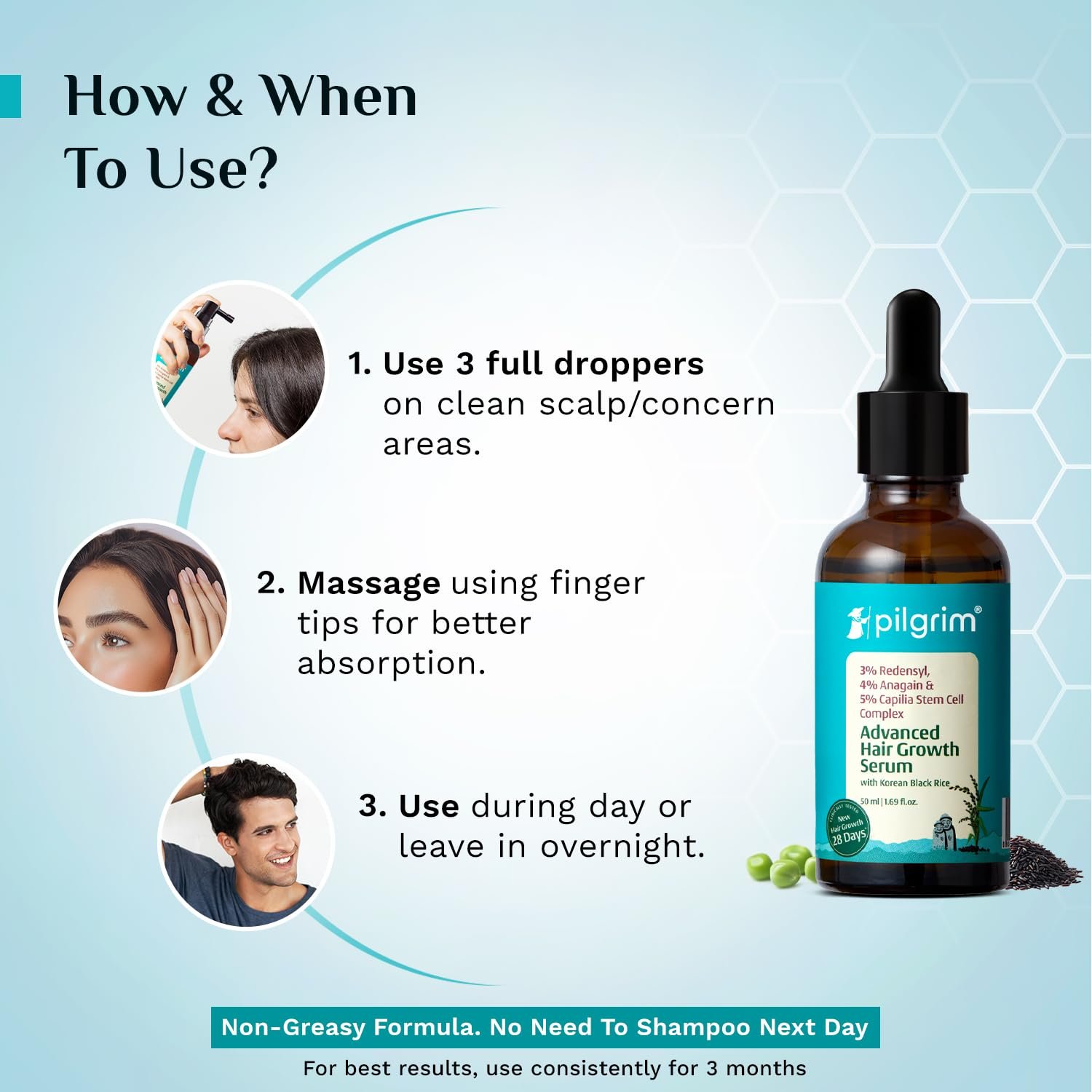Pilgrim Advanced Hair Growth Serum with 3% Redensyl & 4% AnaGain -50ml thumbnail