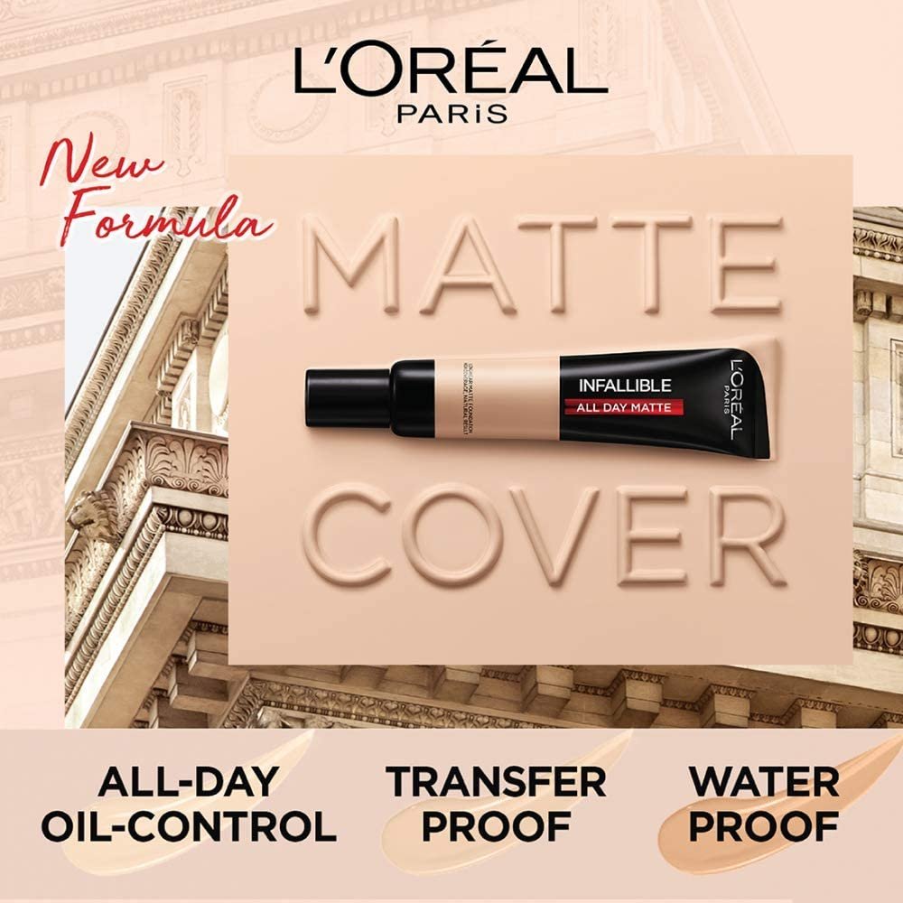 Loreal Paris Infallible 24H Matte Cover Liquid Foundation, 128 Natural Buff, 35 ml thumbnail