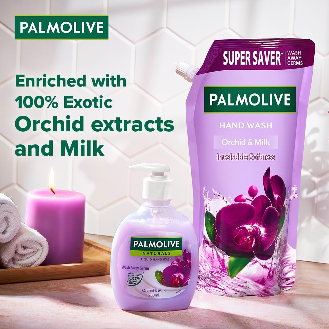 Palmolive Naturals Black Orchid & Milk Liquid Hand Wash, 750 ml Refill Pack | Delicate floral fragrance | Hydrating milky foam | Softens hands thumbnail