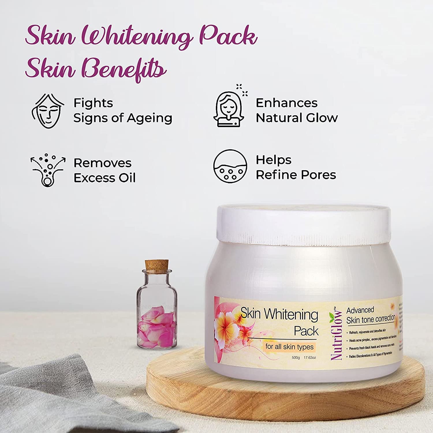NutriGlow Pore Cleansing Face Pack for Blackheads & Tan Reduction 500g thumbnail