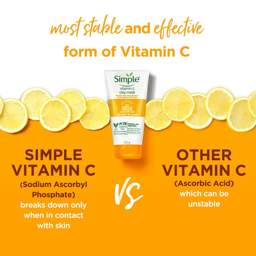 Simple Protect N Glow Vitamin C Brighten Clay Mask |  For all Skin Types 150 ml | thumbnail