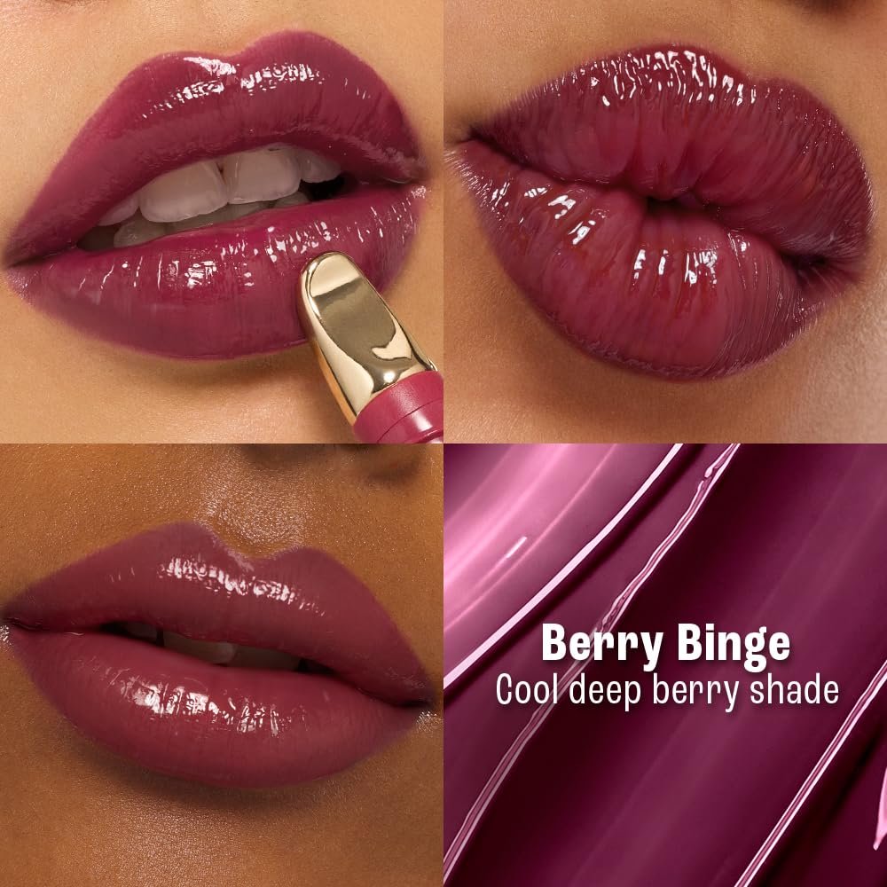 Lakme 9to5 Hya Beach Edit Lip Gloss Stain - 4 Berry Binge, Long Lasting Lip Tint, For Soft and Nourished Lips, with Linoleic Acid & Hyaluronic Acid, SPF 15, Non-Sticky and Lightweight, 10 ml thumbnail