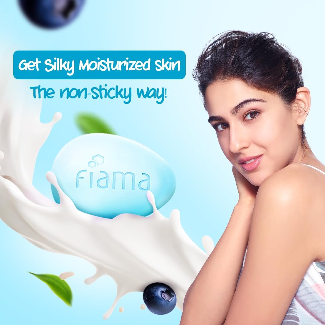 Fiama Skin Barrier Strengthening Moisturizing Soap Bar 125gx3 | Clinically Proven | With Pro-Ceramides | Blue Berry & Japanese Hokkaido Milk Celebration Pack of 3, thumbnail
