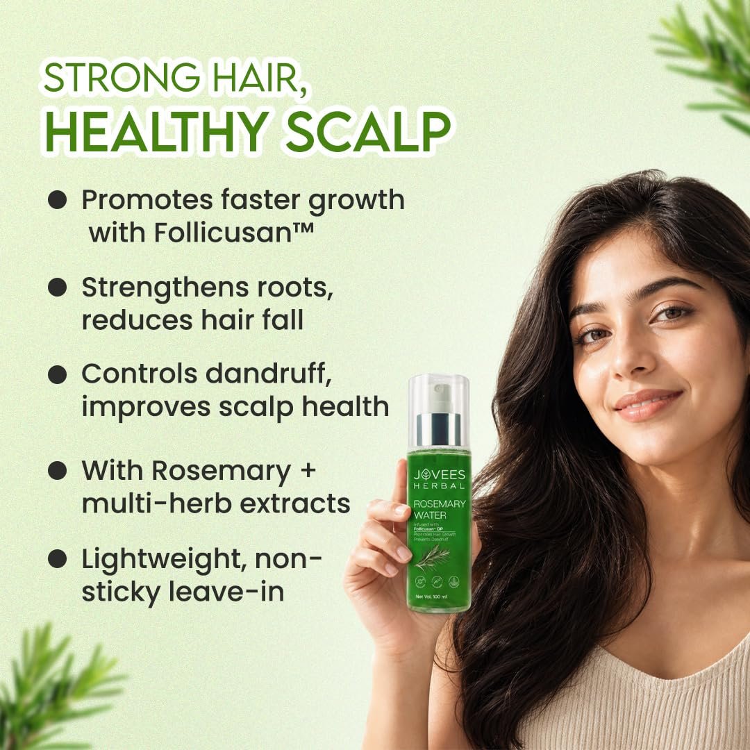 Jovees Herbal Rosemary Water Hair Growth Spray with Follicusan DP (200ml) | Mist Spray for Hair Fall, Strengthens Follicles & Boosts Hair Growth | Adds Shine thumbnail