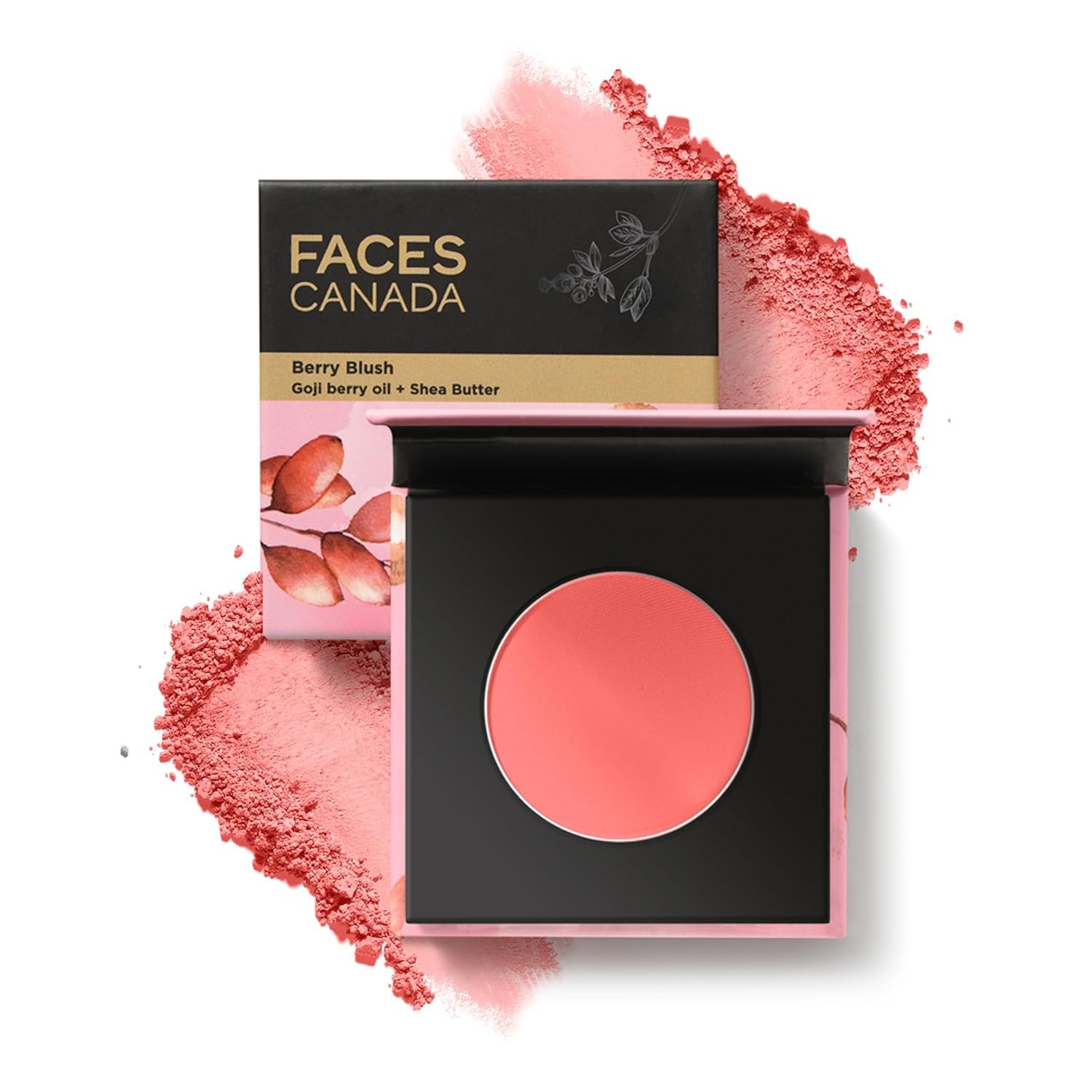 FACES CANADA Berry Blush - Hop To The Beach 01, 4g | Lightweight Long Lasting Ultra-Matte HD Finish |  Absorbs Oil | Shea Butter | Vitamin A & C