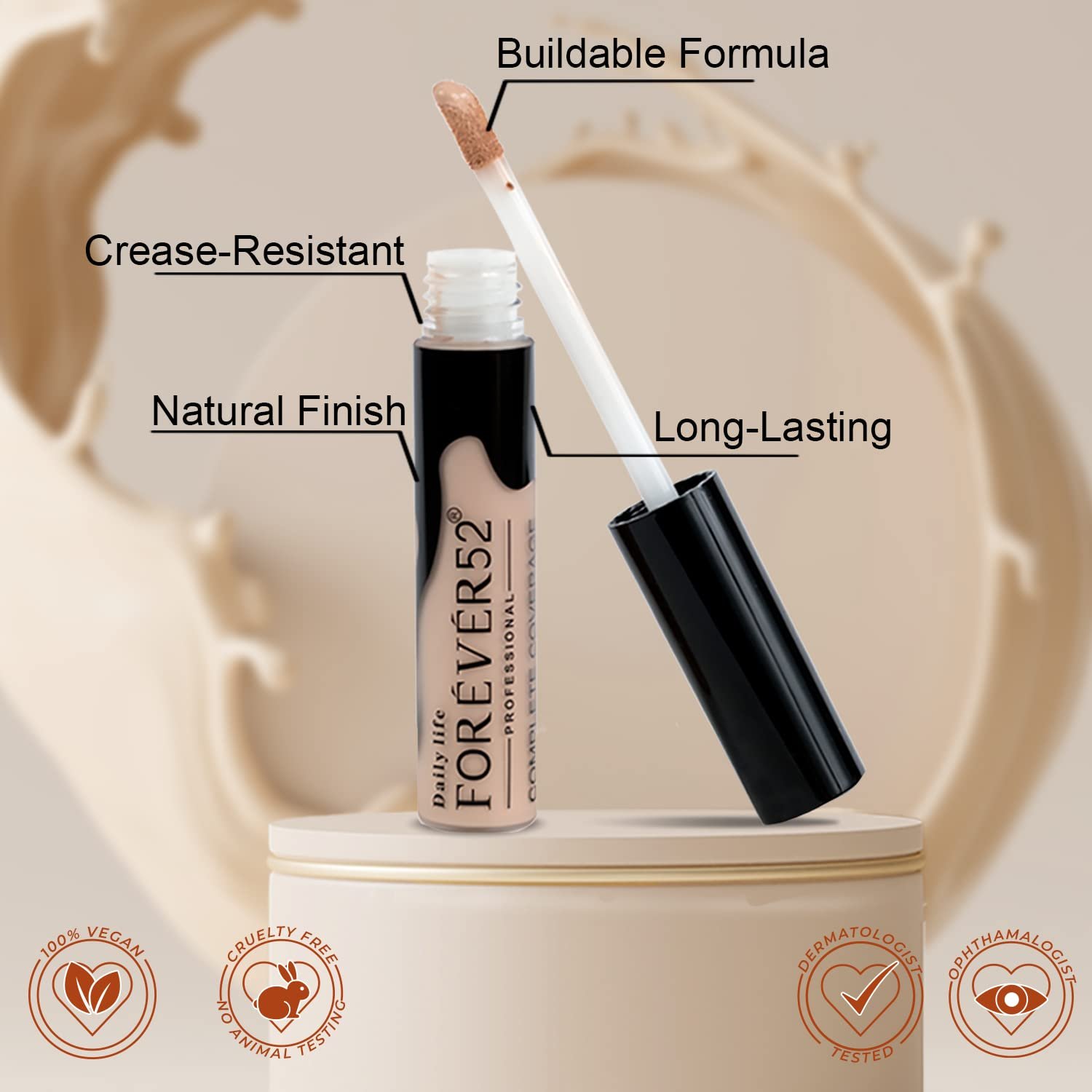 Daily Life Forever52 Easily Blendable Concealer For Face Makeup(Flat White) Natural Finish,Liquid Light Weight Concealer-Cov002 thumbnail