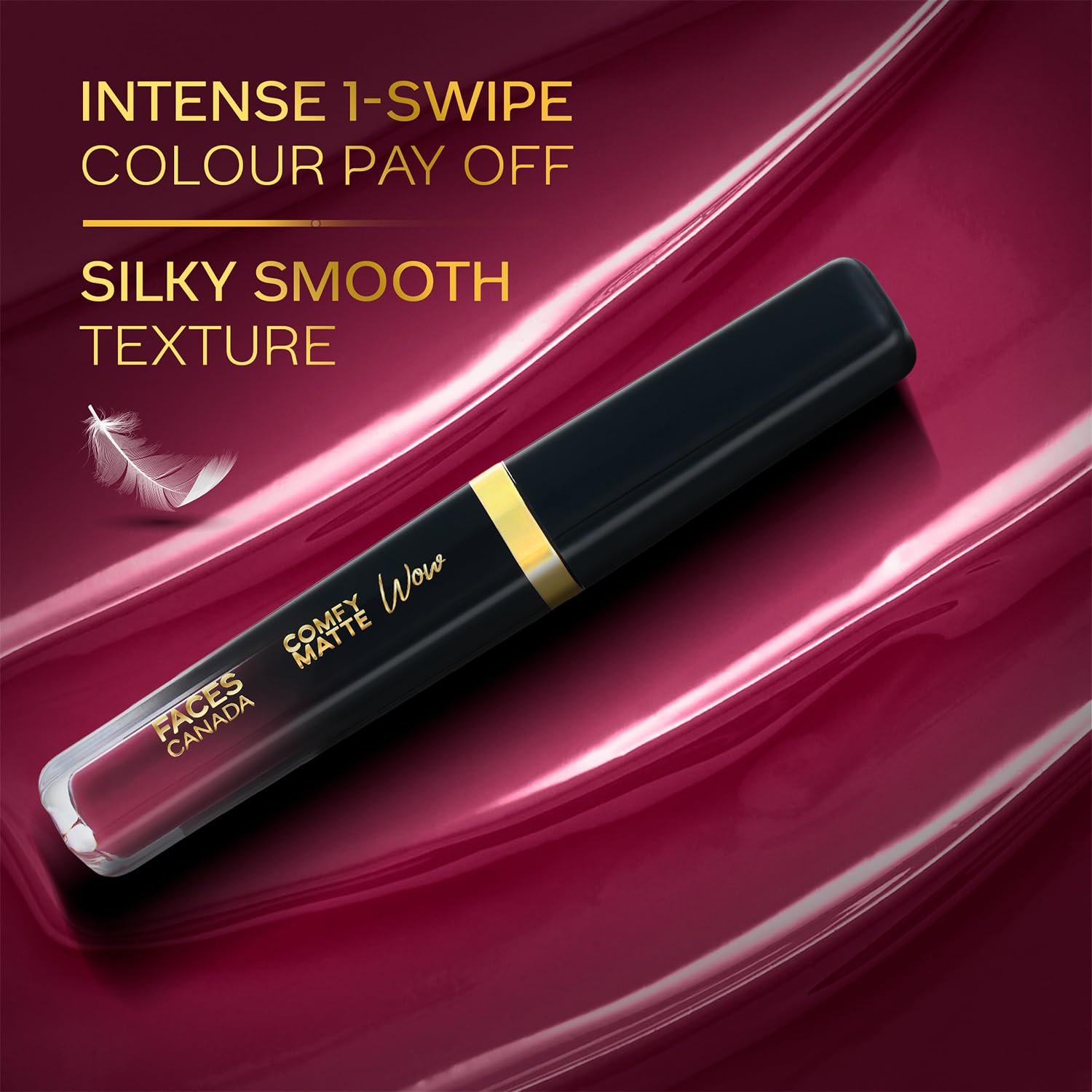 FACES CANADA Comfy Matte Wow Liquid Lipstick - Plum Passion 04 (Plum) 3.8ml | One Swipe Application | Highly Pigmented | Comfortable Wear | Glides Smoothly | Long Lasting thumbnail