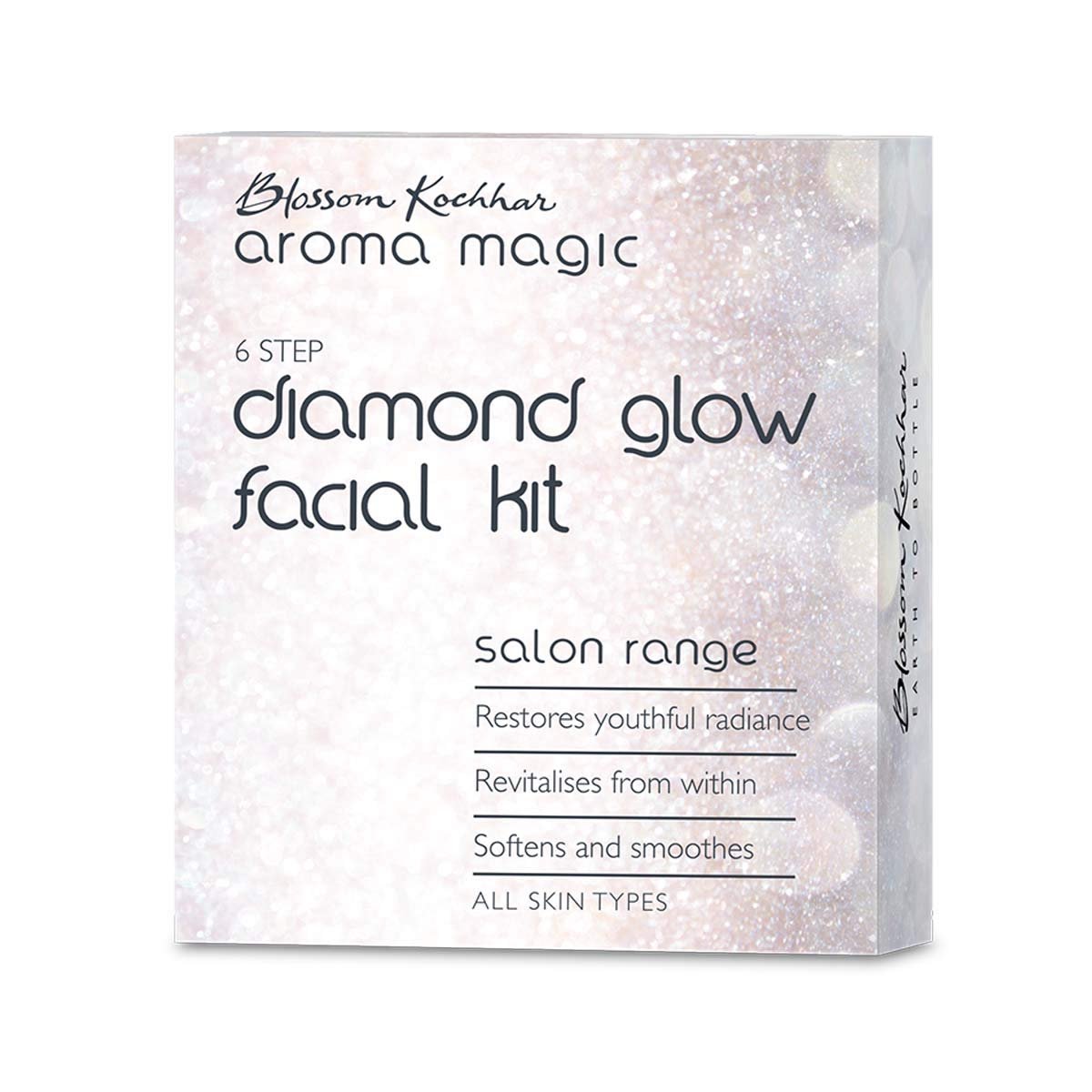 Aroma Magic 6 step Diamond Glow Facial Kit Set | Rejuvenates skin, restoring radiance & softness | Mint & Neem Extract, Vitamin E, Aloe Vera | All Skin | 5 Single Use Kit | Pack of 1 thumbnail