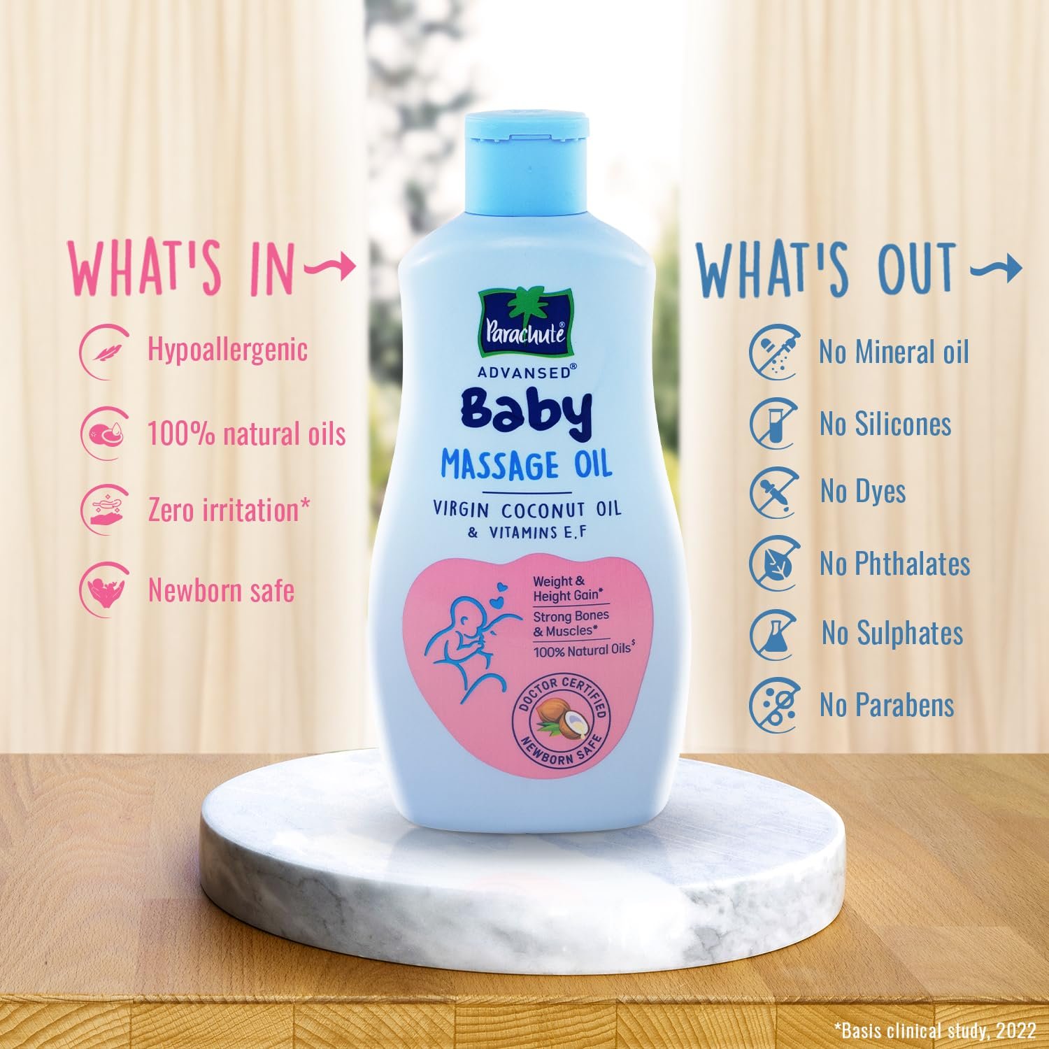 Parachute Advansed Baby Massage Oil for New Born| 100% Virgin Coconut Oil | Clinically Proven for Better Growth| Vitamin E & F| 200 Ml thumbnail