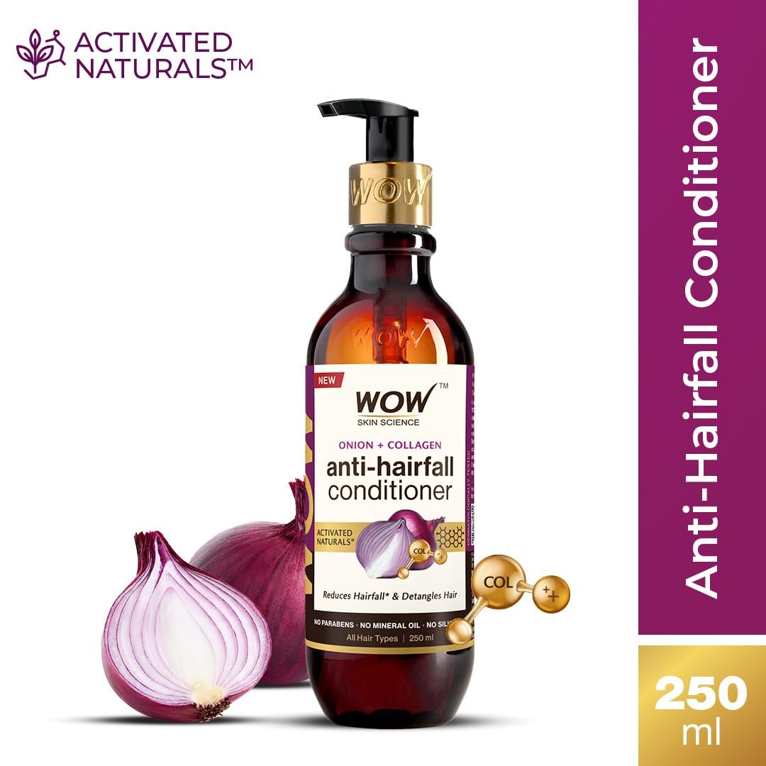 WOW Skin Science Onion + Collagen Anti-Hairfall Conditioner - No Parabens, Mineral Oil, Silicones, Color & Peg - 250 ml thumbnail