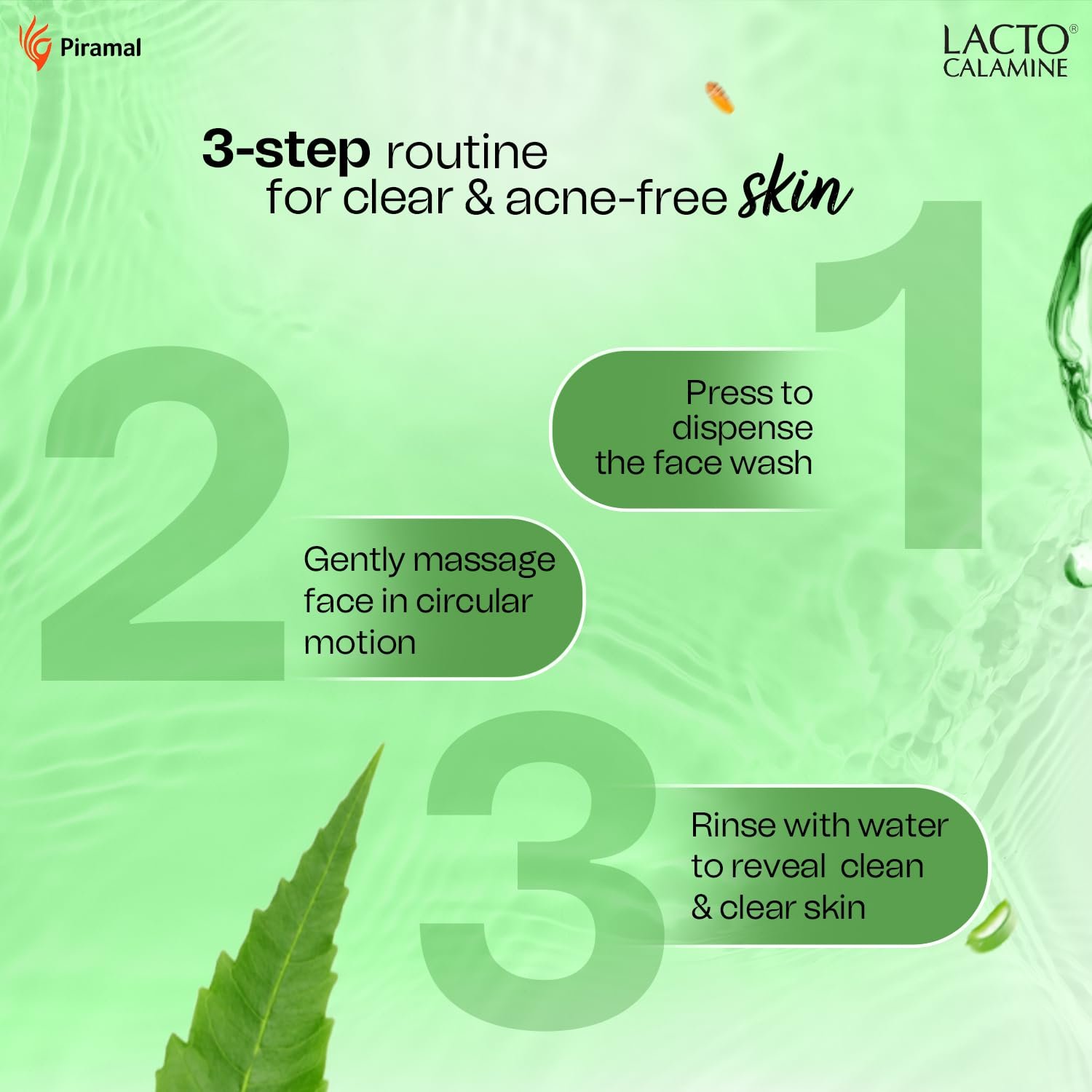 Lacto Calamine Neem Face Wash With Aloe Vera & Turmeric | 150ml | Niacinamide & Salicylic Acid Face Wash | Reduces Pimples, Purifies Skin & Oil Control | thumbnail