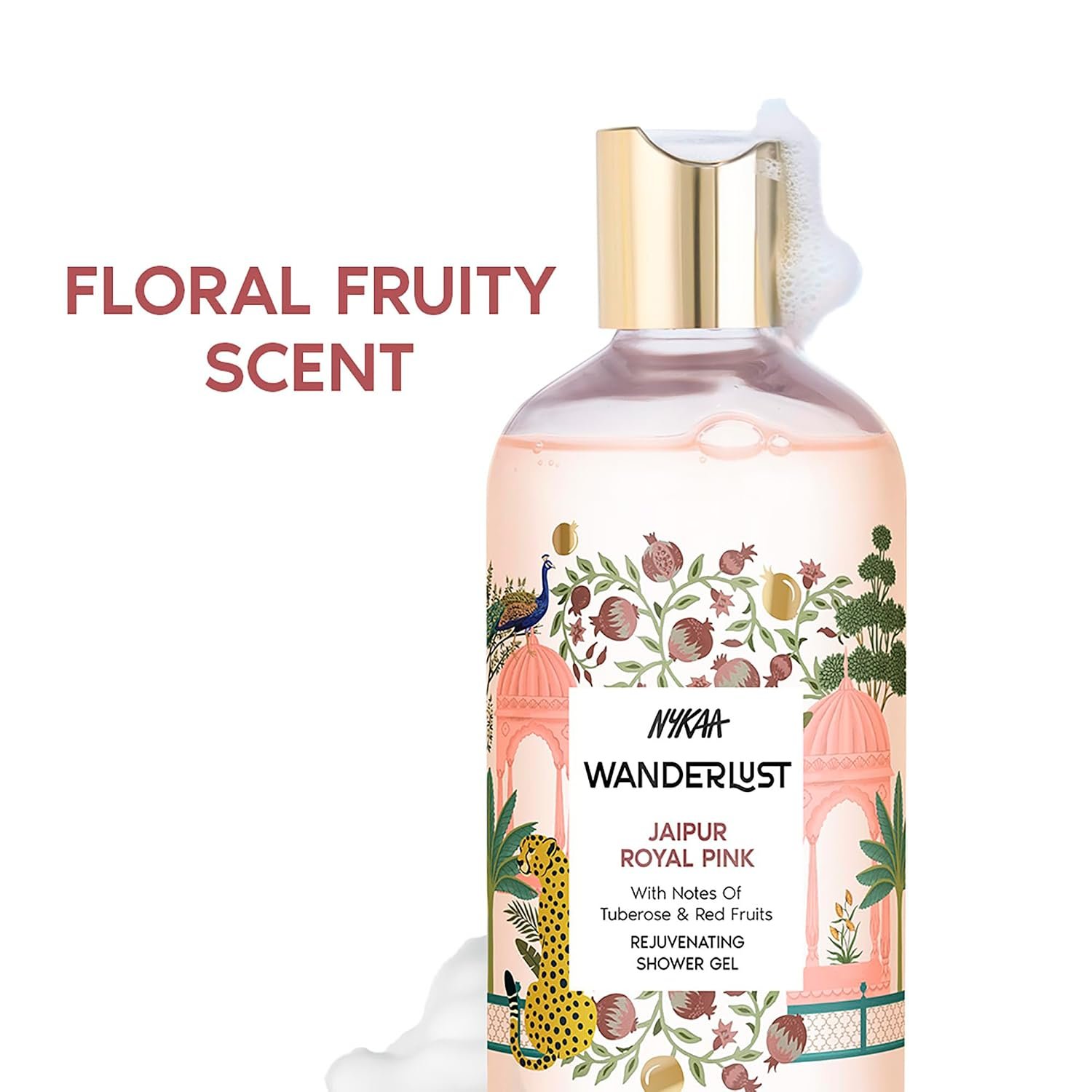 Nykaa Wanderlust Jaipur Royal Pink Fruity Perfume Body Wash, Pomegranate & Musk, Hydrating Shower Gel for Smooth & Soft Skin, Long-lasting Fragrance, No Paraben thumbnail