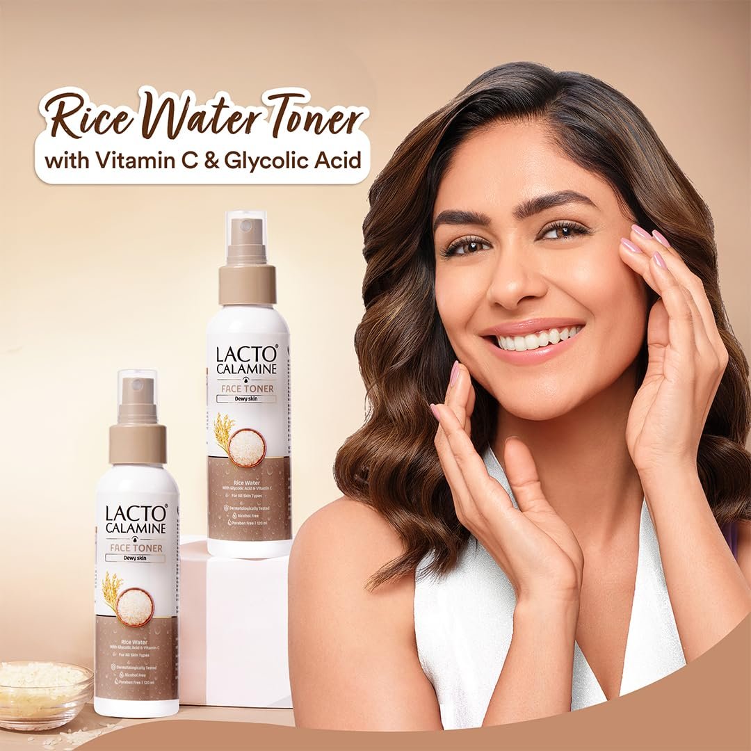 Lacto Calamine Rice Toner | 120ml | Rice Water Toner Korean Skincare for Glass Skin with Vitamin C, Glycolic Acid, Niacinamide | Face Toner for All Skin Types | thumbnail